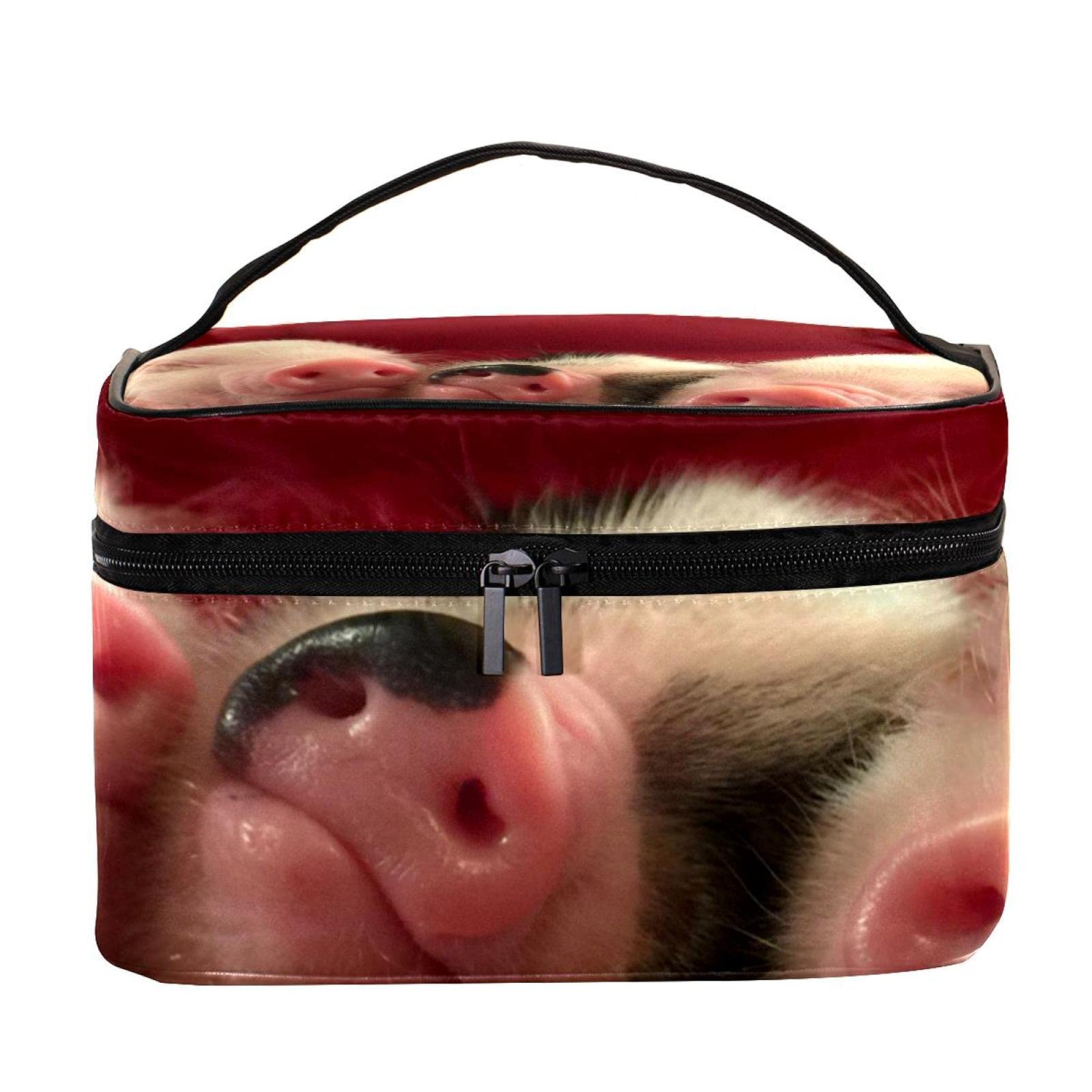 **Adorable Three Little Pigs Pattern Travel Makeup Bag – Large Cosmetic Organizer with Zipper – Perfect Toiletry Bag for Women & Girls – Ideal for Travel, Gym, and Daily Essentials Storage**