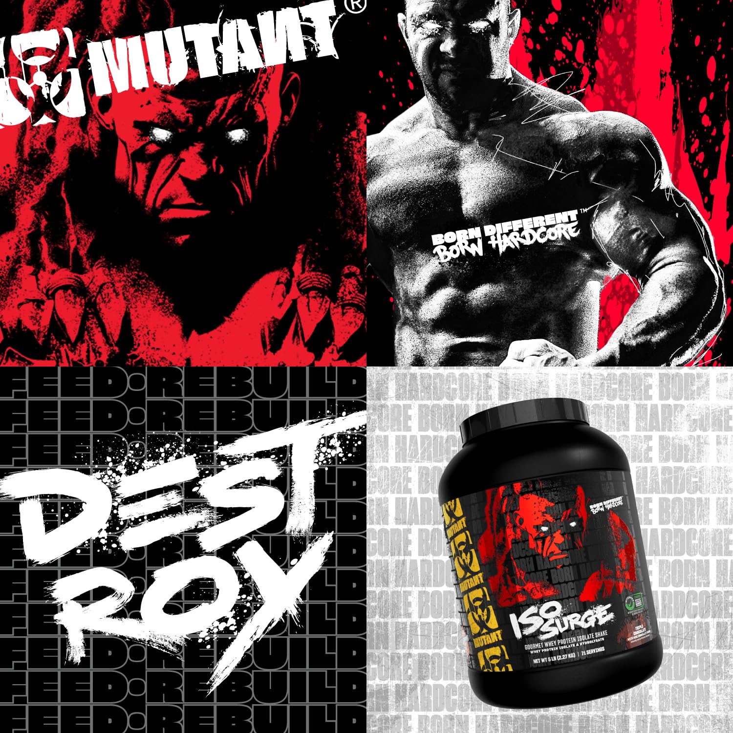 Mutant ISO Surge Whey Protein Isolate Powder - Fast Muscle Recovery & Growth, 5 lb Strawberry Milkshake for Post-Workout, Bulking & Strength Training