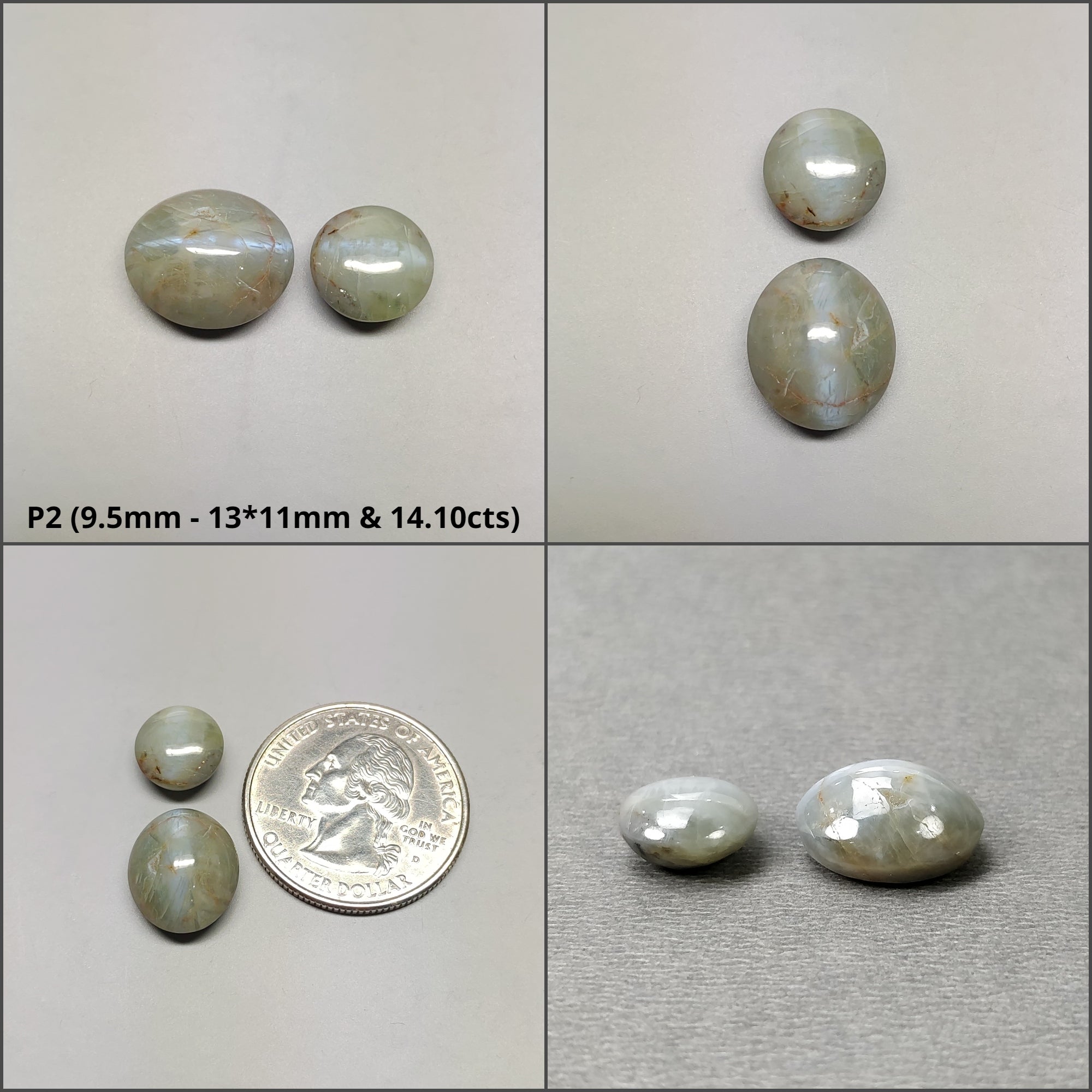 Natural Untreated Chrysoberyl Cat's Eye Gemstone Cabochon - Round & Oval Shapes (1pc, 2pcs, 3pcs) | Healing Crystal for Jewelry Making, Meditation & Energy Work