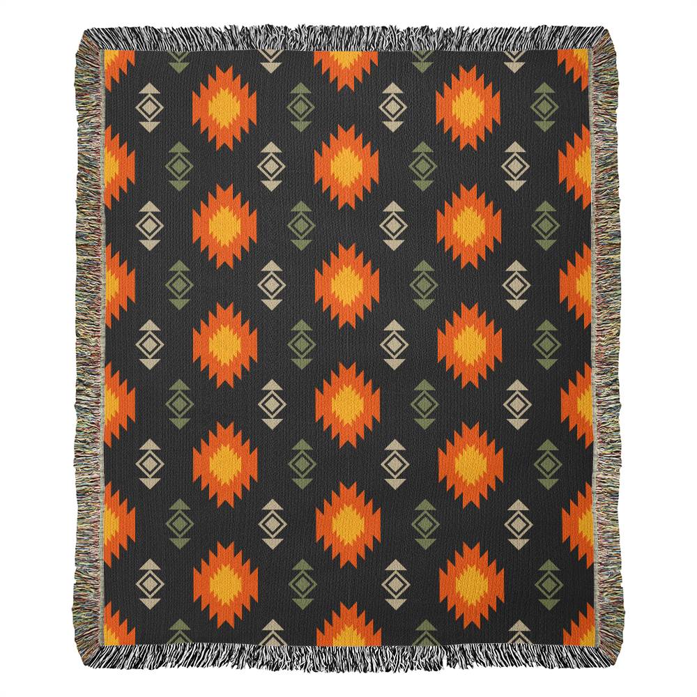 Southwestern Woven Cotton Fringe Blanket - Soft & Stylish Throw for Sofa, Bed & Outdoor Use - Perfect for Boho Home Decor & Cozy Nights