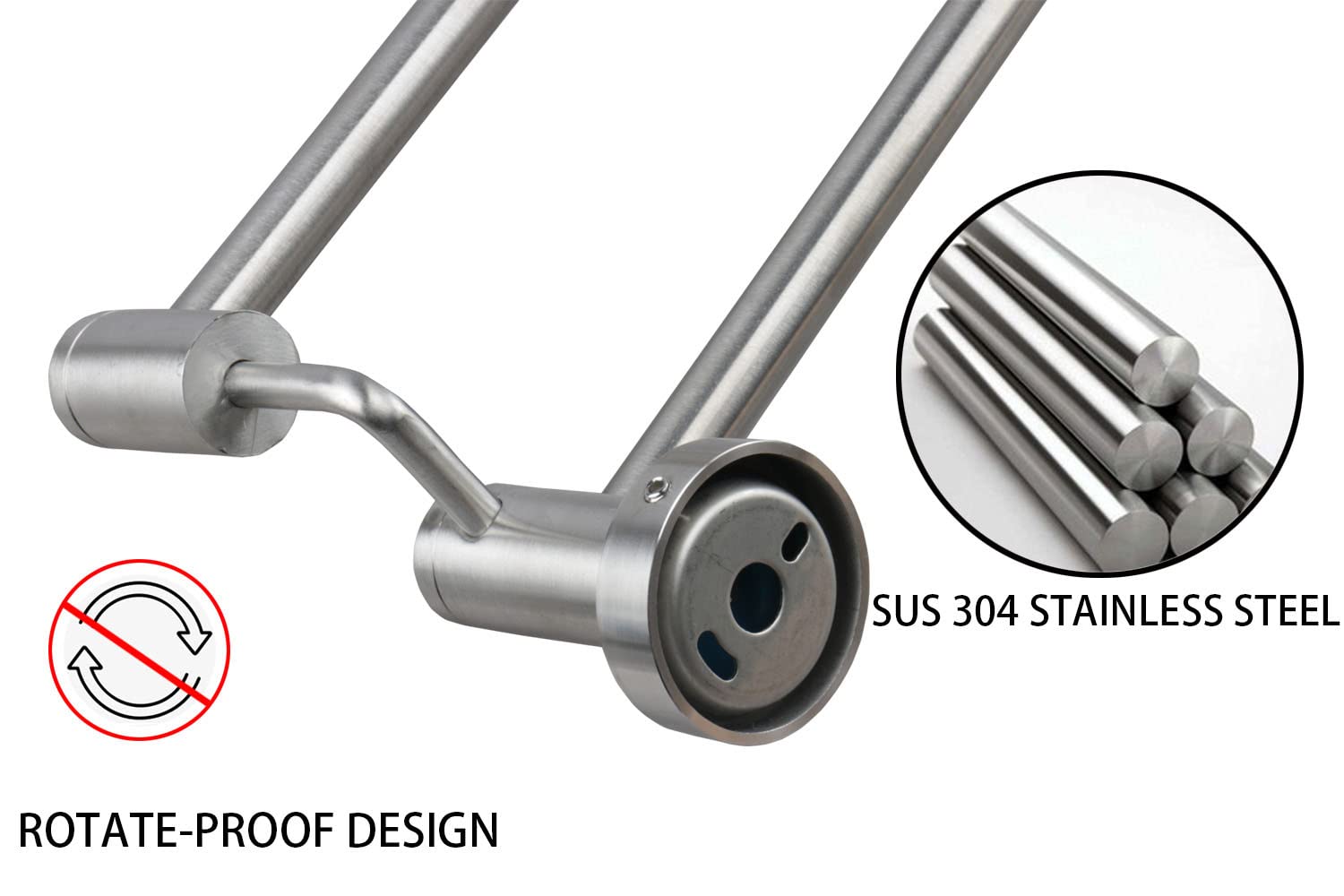Premium TocTen Double Bath Towel Bar - Heavy Duty 30IN SUS304 Stainless Steel Towel Rack for Bathroom - Brushed Wall Mounted Towel Holder for Spa, Hotel & Home Decor - Durable Bathroom Accessories with Rustproof Design