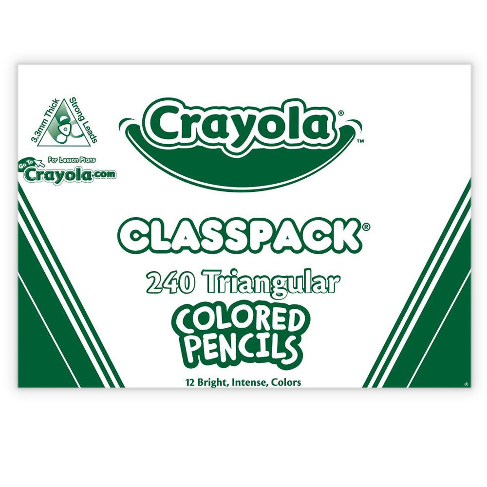 Crayola 240-Piece Triangular Colored Pencils Class Pack for Kids Ages 3+ - Perfect for Classroom, Homeschooling & Art Projects