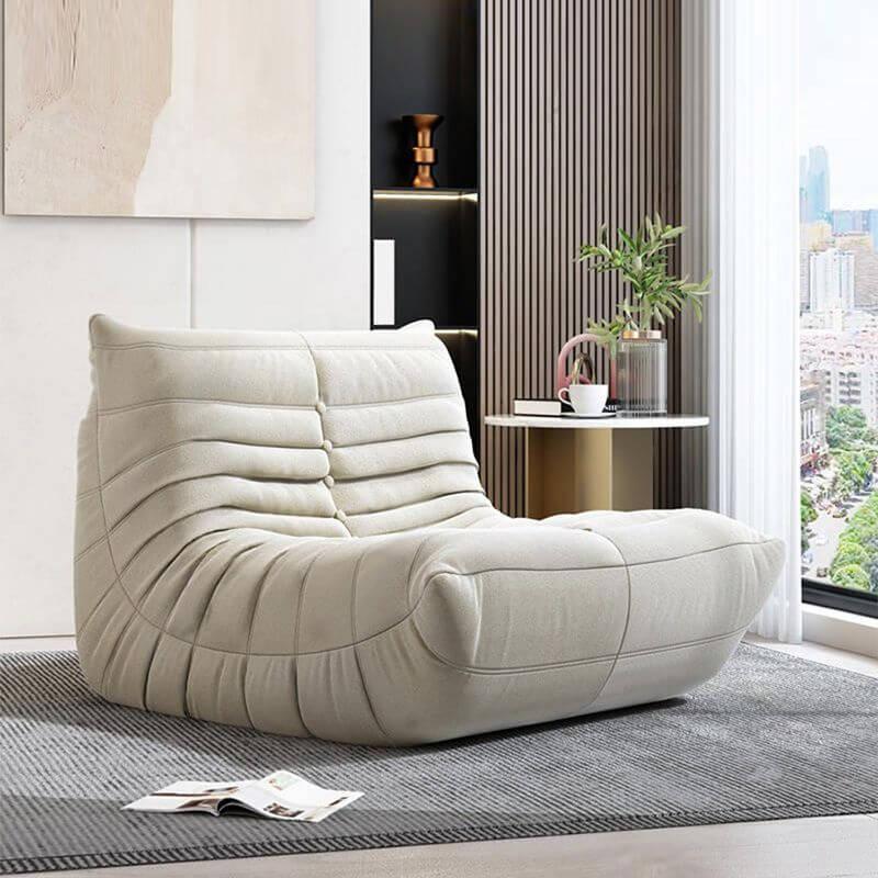 Soft Microfiber Striped Sponge Bean Bag Lounger Chair - Comfortable & Stylish Seating for Women 35-40 - Perfect for Living Room, Bedroom or Dorm Relaxation