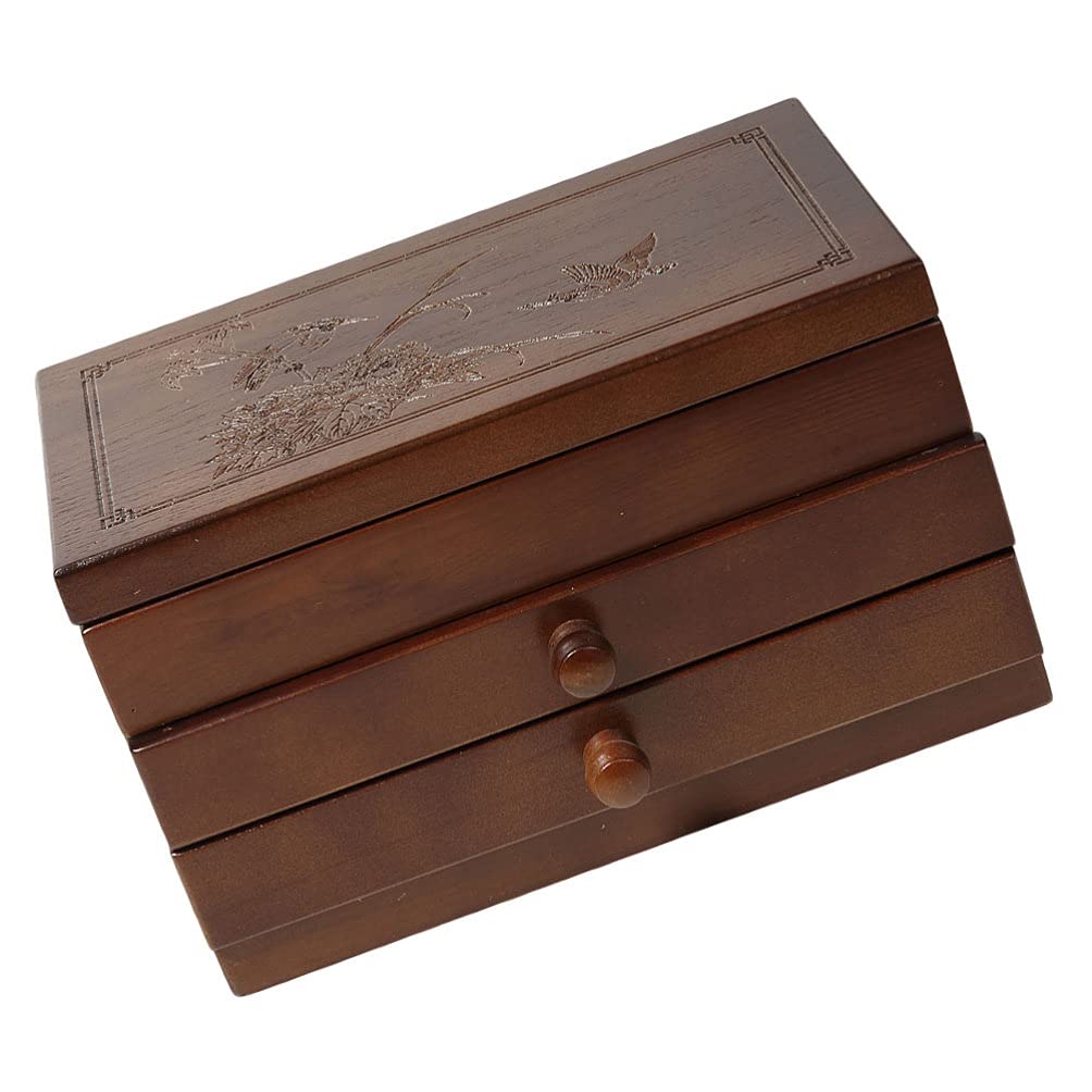 Wooden Jewelry Box Organizer - Cabilock Ring & Cosmetic Storage Drawer for Home, Office, Travel | Desktop Lipstick Holder, Makeup Brush Organizer, Stationery & Toiletry Container    Perfect for organizing rings, cosmetics, makeup brushes, stationery, and travel essentials - ideal for bedroom vanities, office desks, and on-the-go organization.