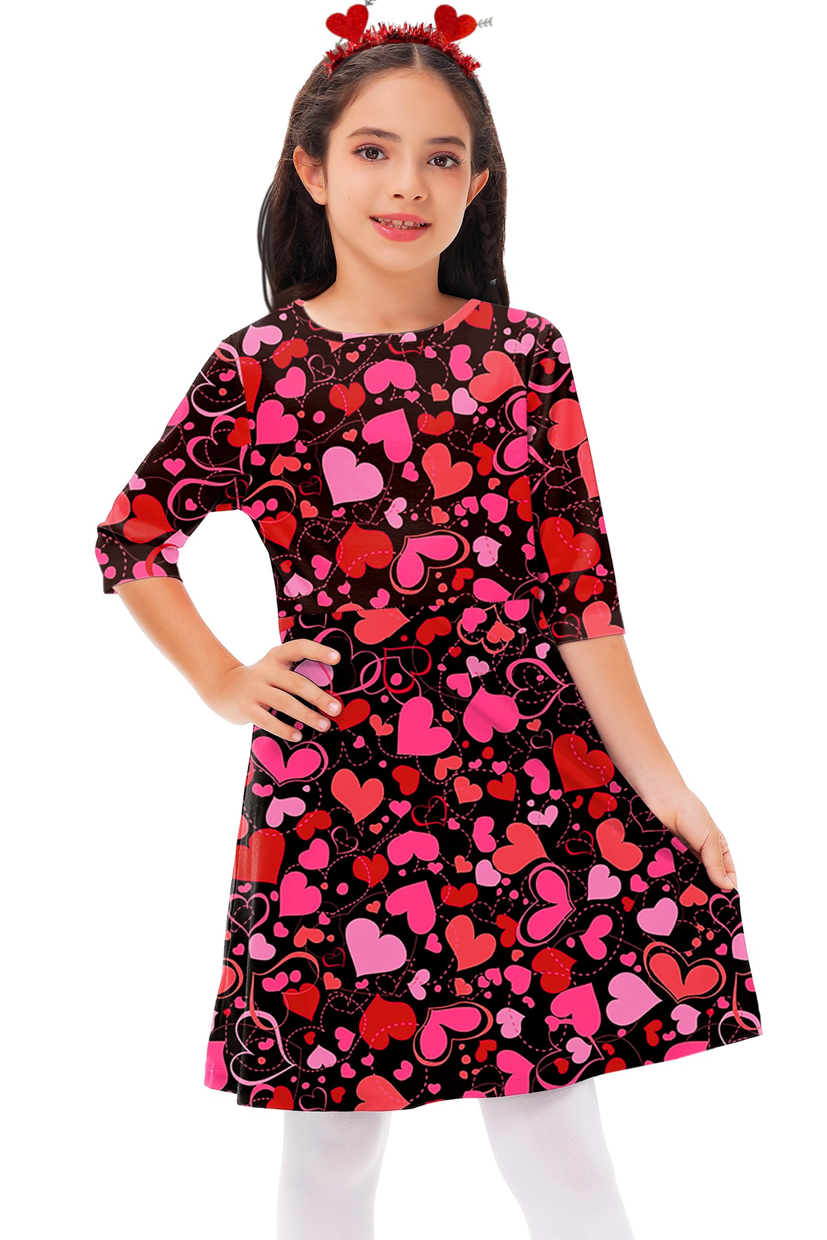 Remimi Girls St Patricks Day Print Dress - Irish Shamrock Twirly Party Dress for Kids 3-14 Years | Perfect for St Patricks Day Celebrations, School Events & Holiday Photos