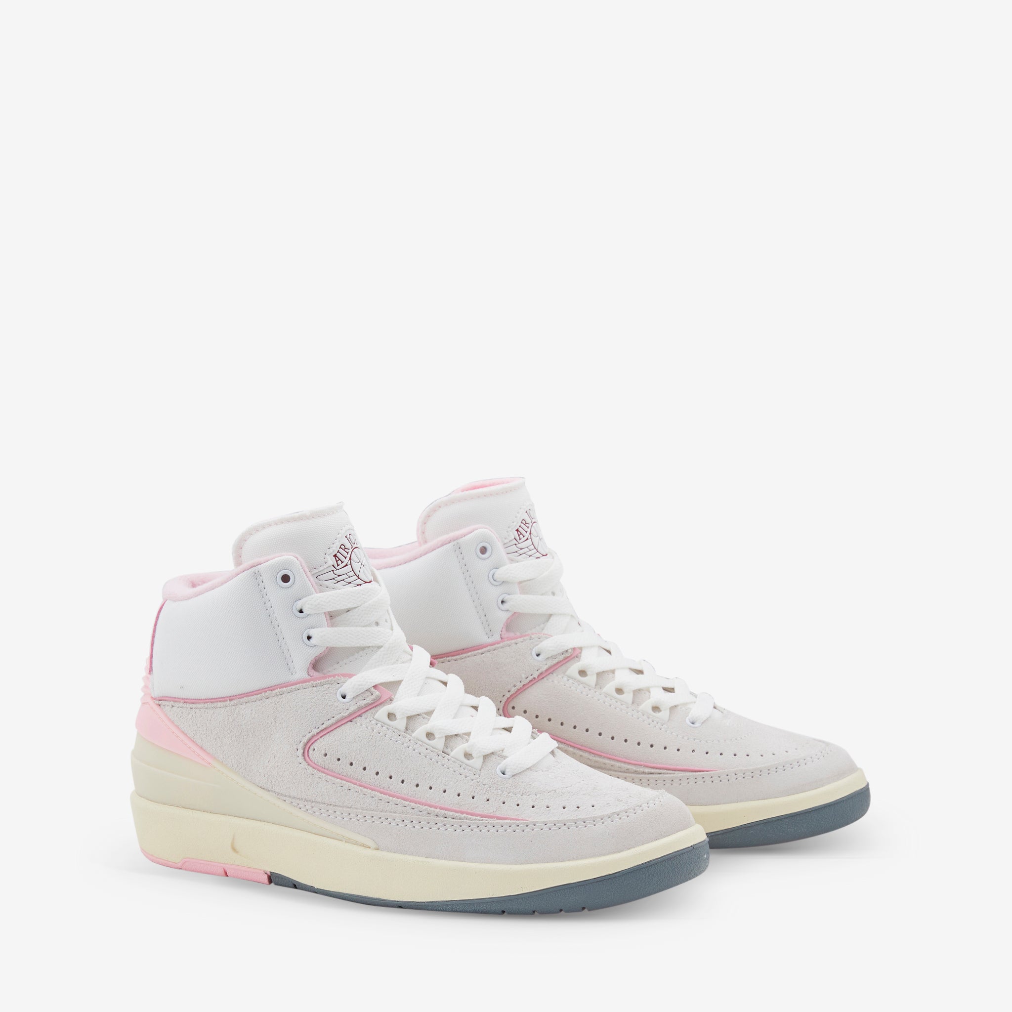 Women's Air Jordan 2 Retro Sneakers - Summit White/Gym Red/Medium Soft Pink - Basketball Shoes for Women - Perfect for Gym, Streetwear & Casual Fashion