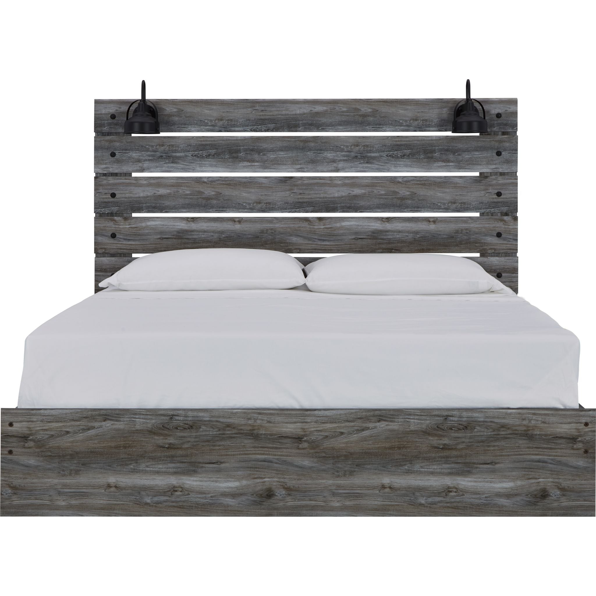 Baystorm King Panel Bed Frame - Modern Gray Upholstered Platform Bed with Wooden Slats | Perfect for Master Bedroom, Guest Room & Apartment