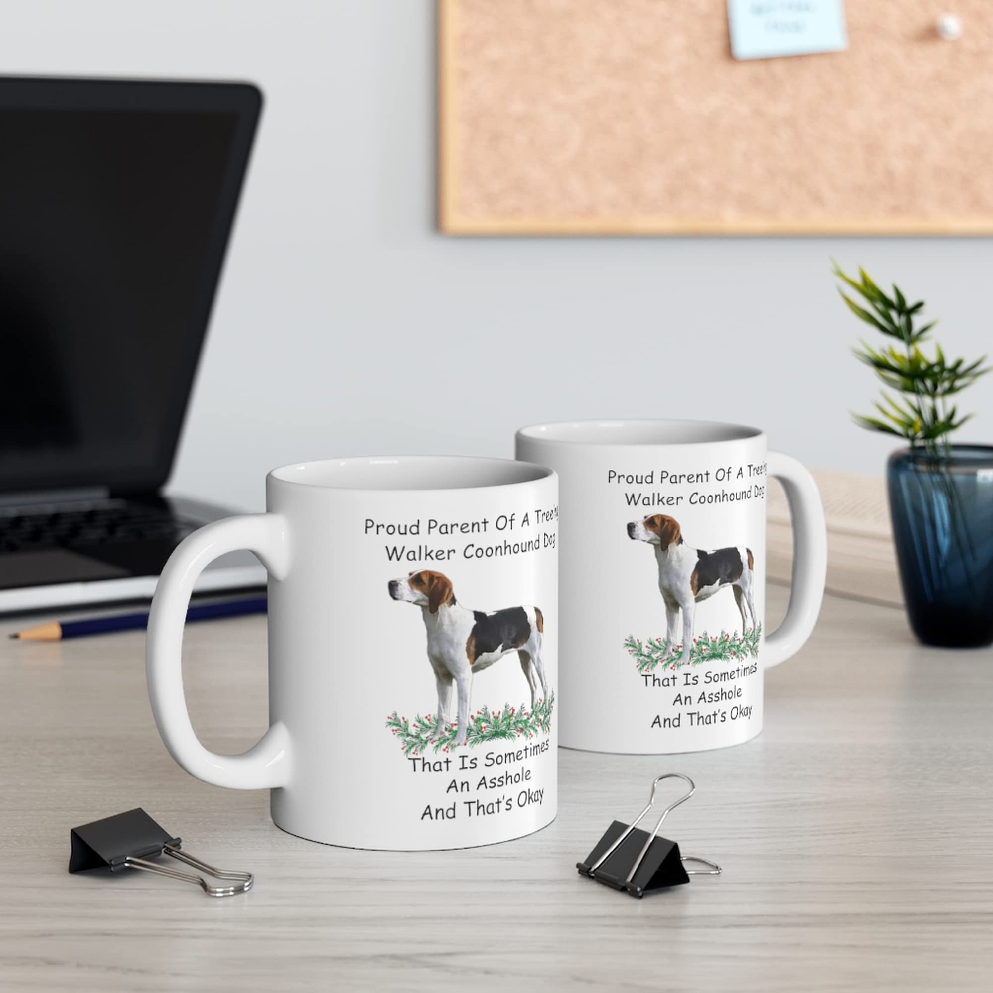 Funny Tri-Color Treeing Walker Coonhound Proud Parent Gift - 11oz White Ceramic Coffee Mug for Dog Lovers - Perfect for Christmas 2024, Housewarming, Office Use & Daily Morning Coffee