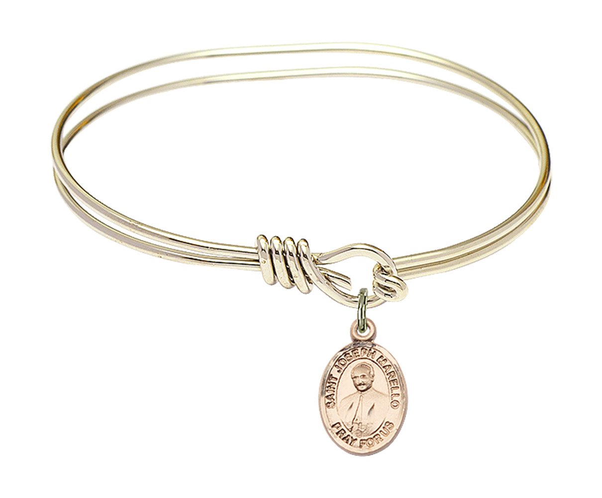 St. Joseph Marello Oval Eye Hook Bangle Bracelet - Gold Filled Religious Jewelry for Women - Perfect for Church, Prayer & Everyday Wear