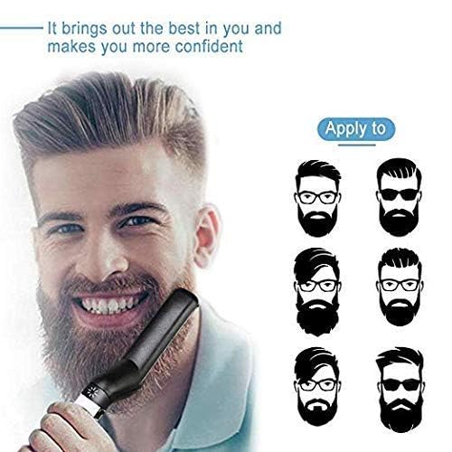 Electric Beard Straightener & Hair Styler for Men & Women - Multi-Functional Curling & Straightening Comb with Massage Function - Perfect for Home, Travel & Salon Use
