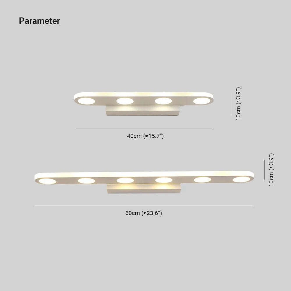 Modern White LED Flush Mount Bathroom Mirror Light - Perfect for Vanity, Makeup, and Shaving Lighting
