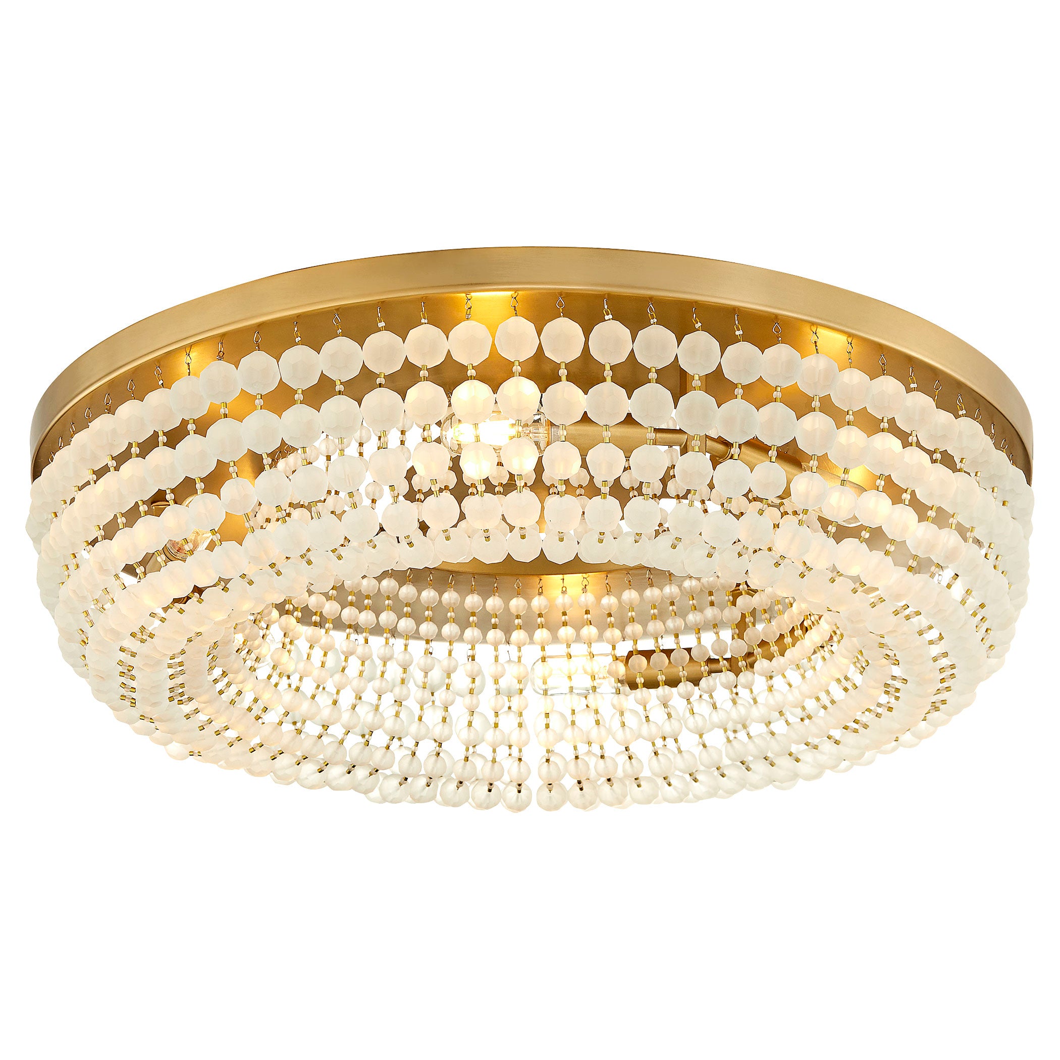 Cyan Design OPHELIA 11942 Aged Brass Flush Mount Ceiling Light Fixture - Vintage Style Lighting for Bedroom, Hallway & Entryway