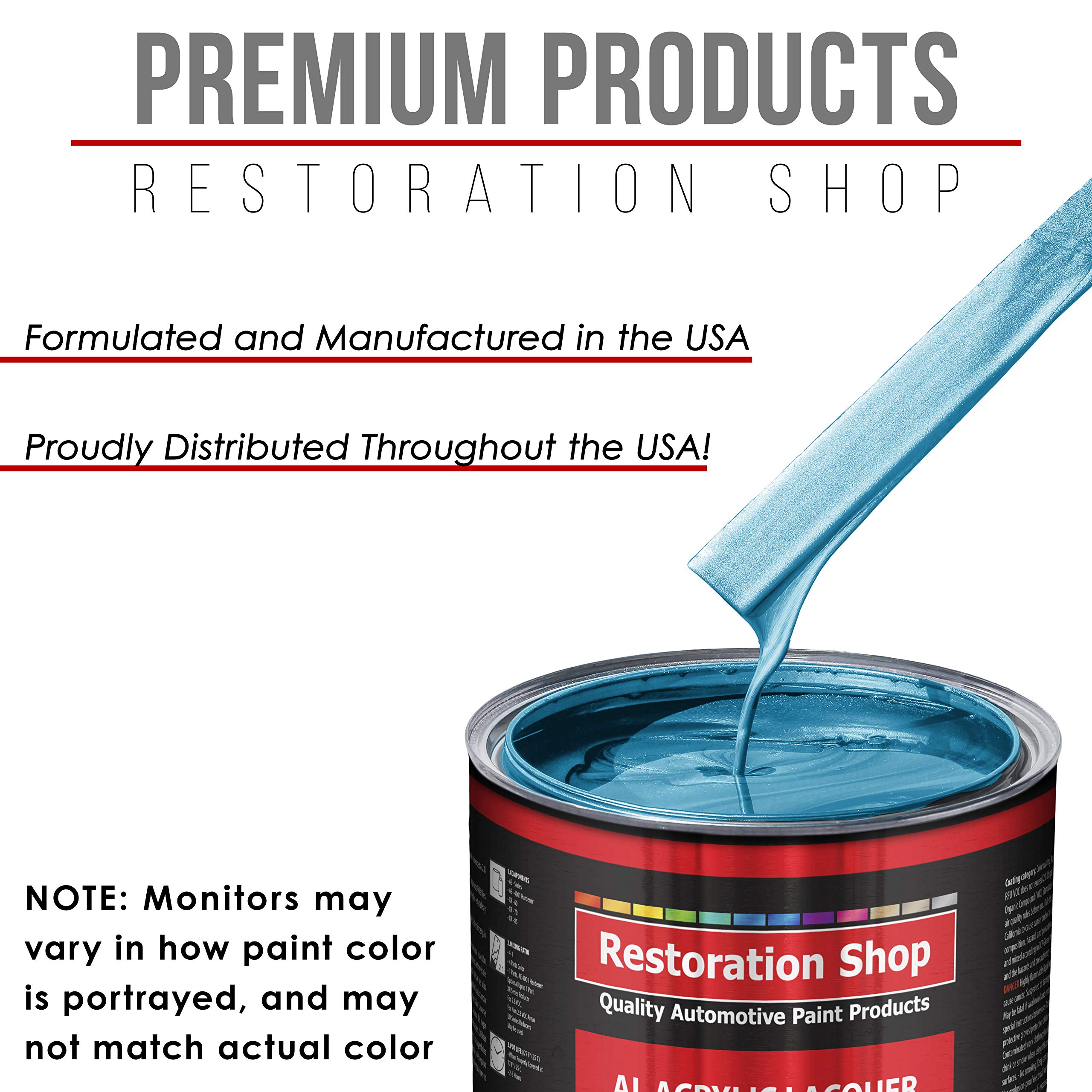 Restoration Shop Electric Blue Metallic Acrylic Lacquer Auto Paint - 1 Quart Professional Gloss Finish for Cars, Trucks, Guitars & Furniture Refinishing | Perfect for DIY Automotive Restoration & Custom Projects