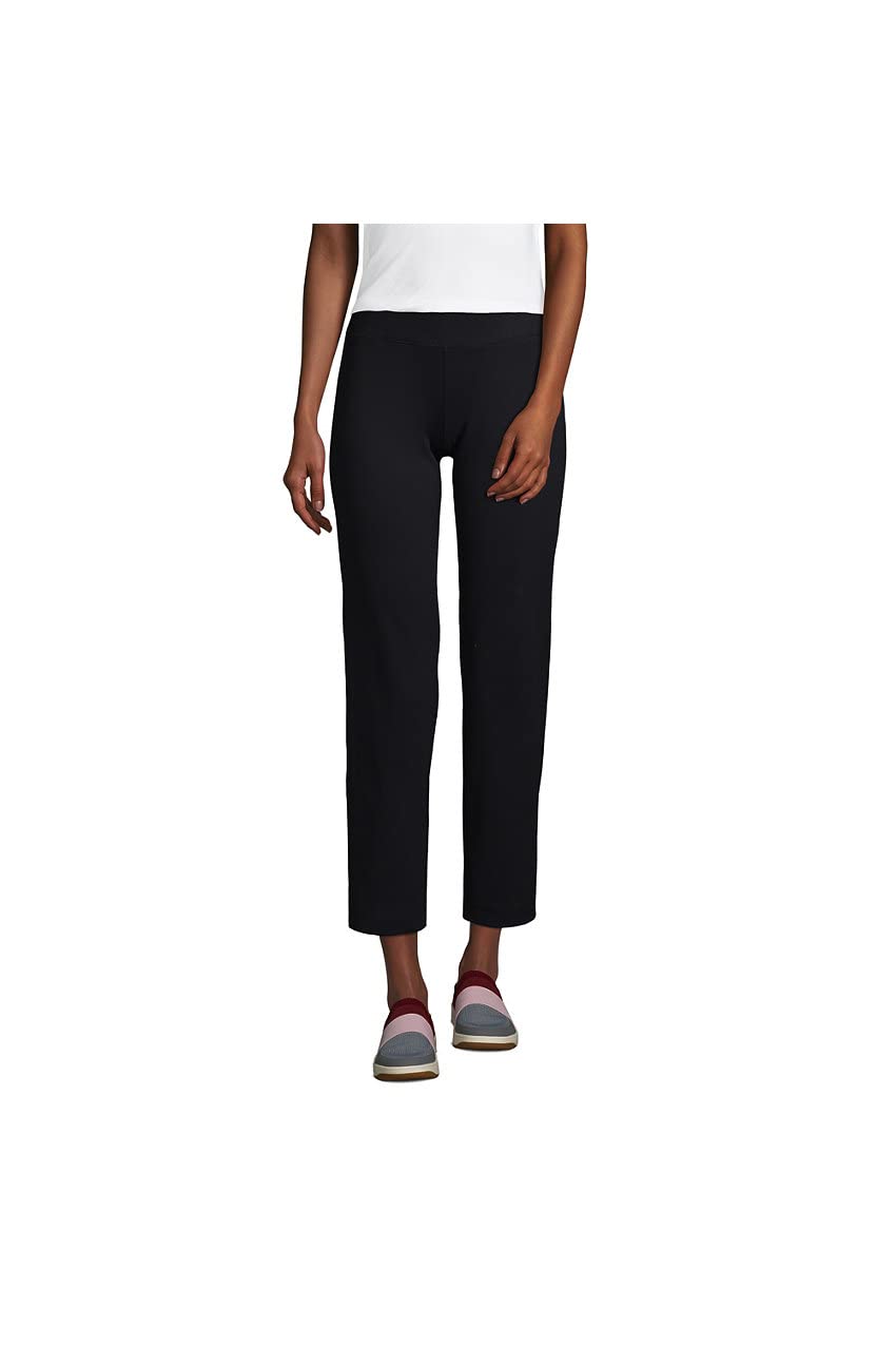 Lands' End Women's Tall Active Crop Yoga Pants - High Waisted Workout Leggings for Running, Gym & Lounge - Stretchy Comfortable Athletic Pants