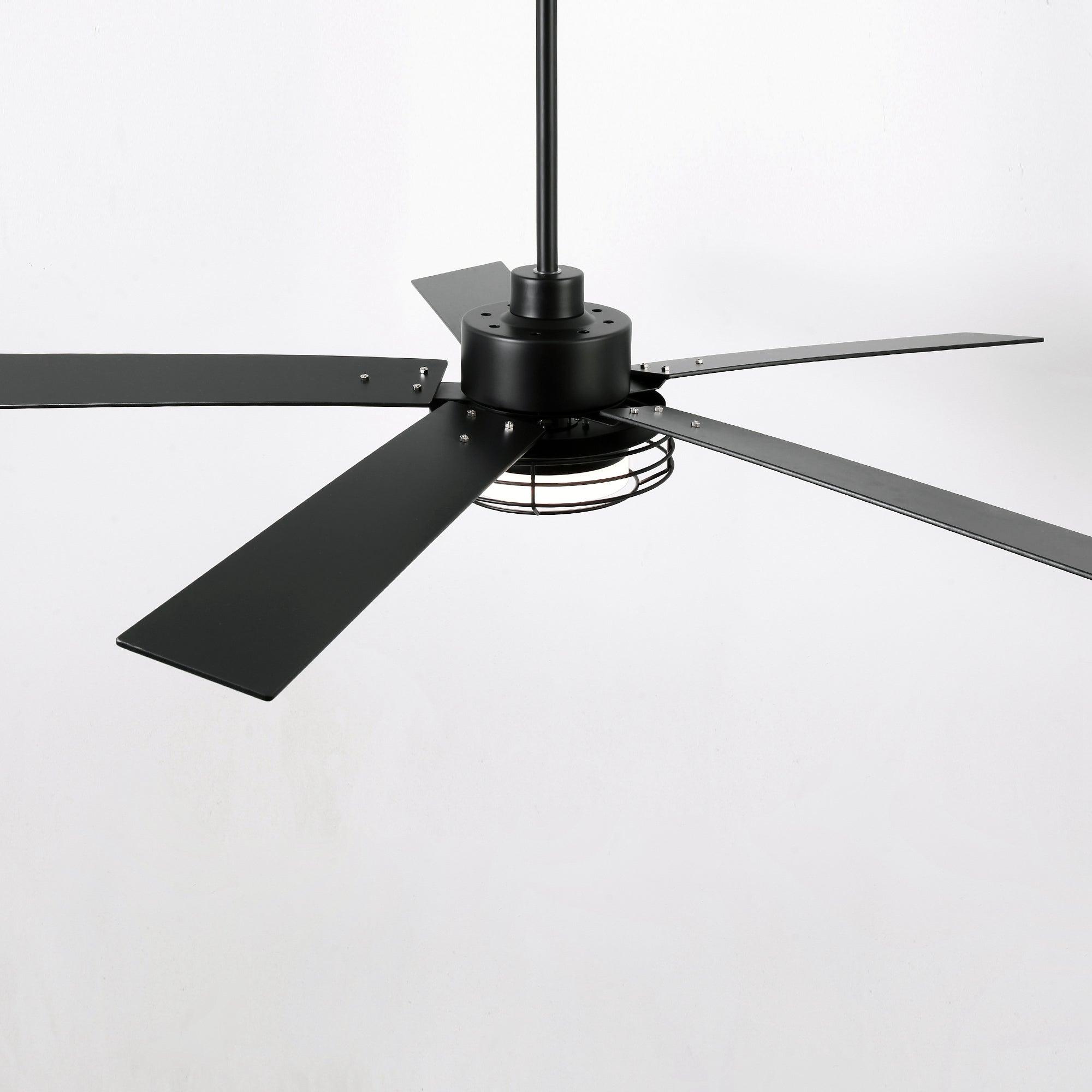 52 Inch Bernice DC Motor Industrial Ceiling Fan with LED Light and Remote Control - Perfect for Warehouses, Garages, and Large Spaces