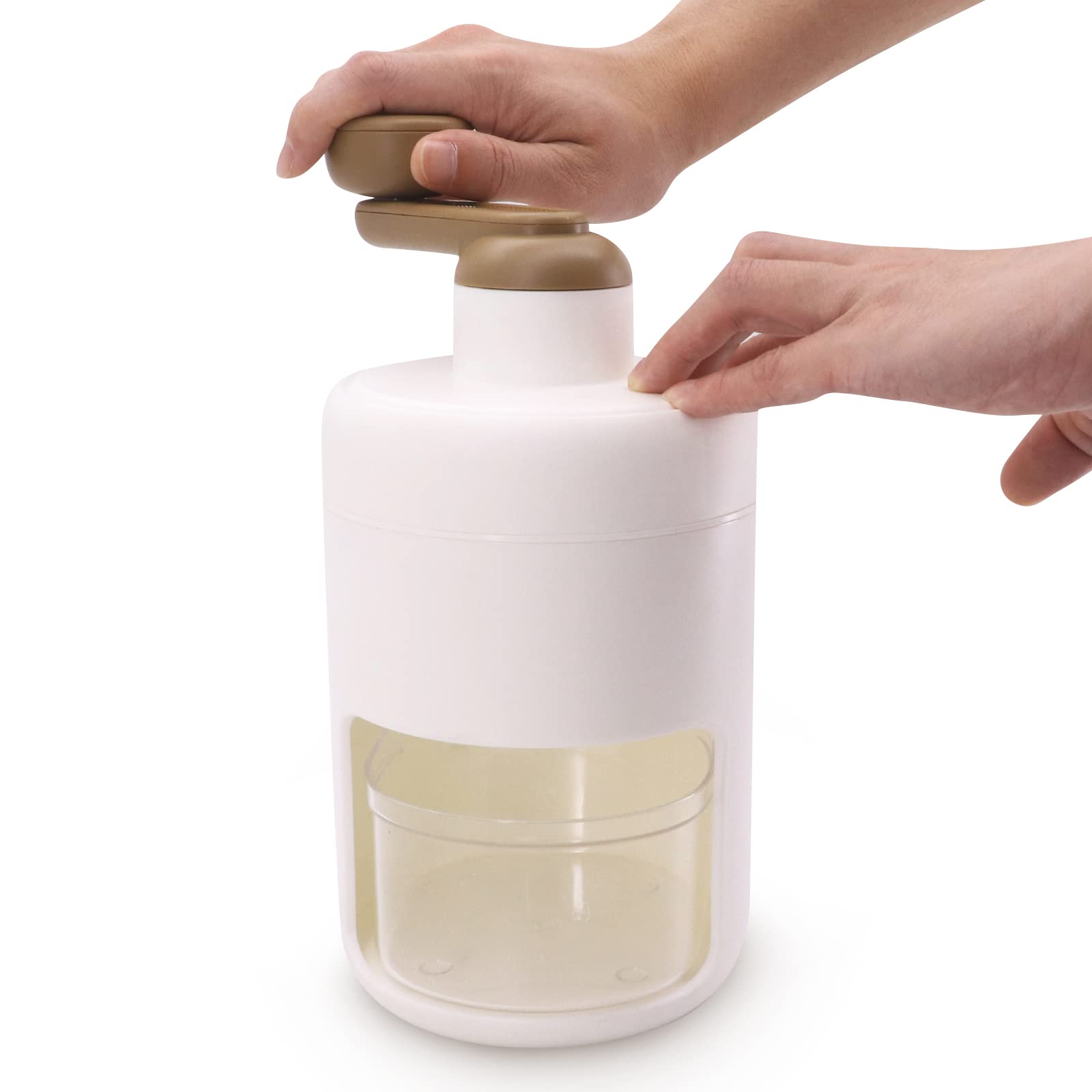 Beowanzk Manual Ice Crusher & Smoothie Maker - Portable Snow Cone & Slushie Machine for Home, BPA Free (White) - Perfect for Cocktails, Parties, and Summer Treats
