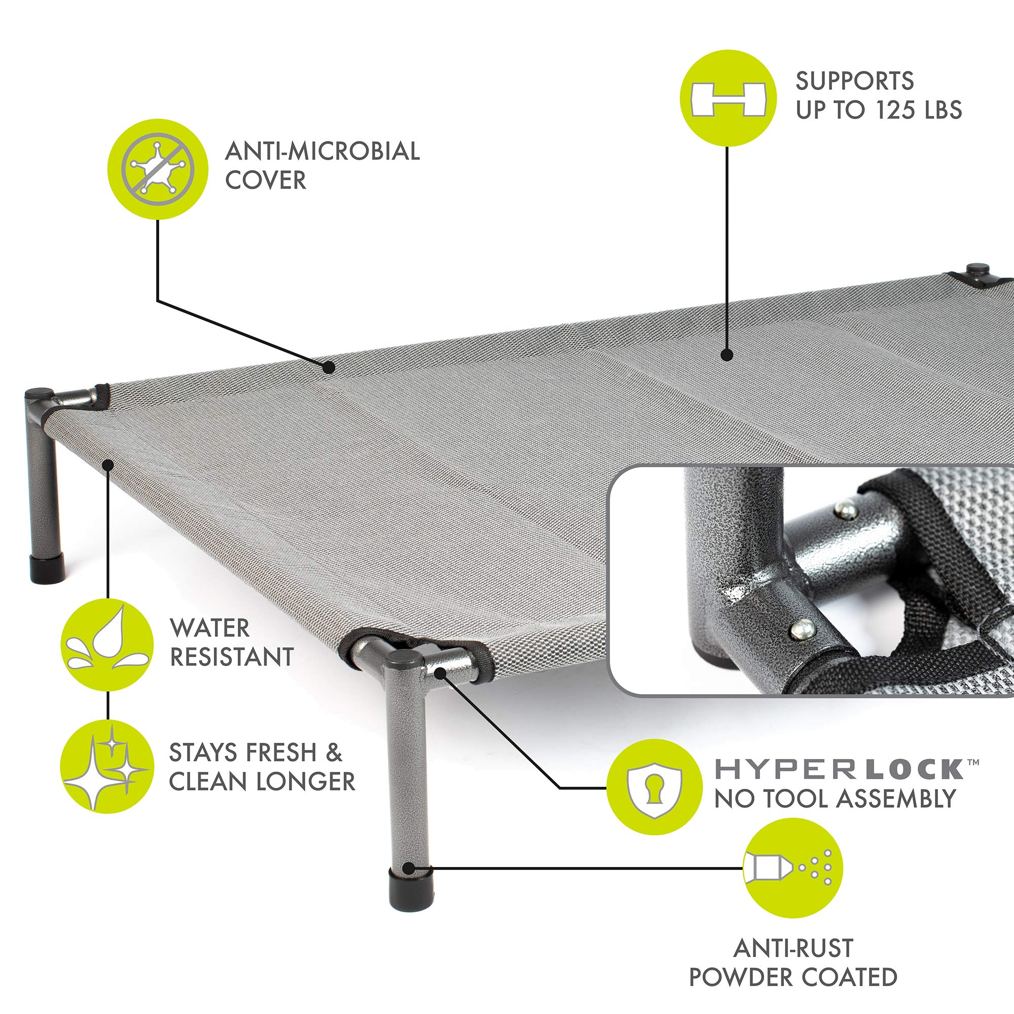 Hyper Pet's Raised Rest Deluxe Elevated Dog Bed - Breathable Outdoor & Indoor Pet Bed for Small & Medium Dogs [30