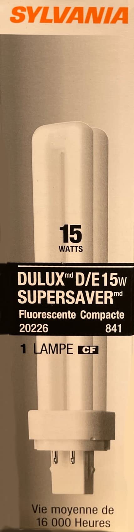Sylvania 20226 15W Cool White Compact Fluorescent Light Bulbs (CFL) - Energy Efficient, 50-Pack for Home, Office & Commercial Lighting