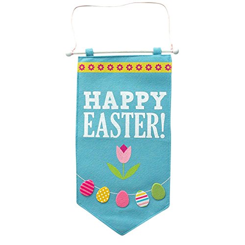 Happy Easter Fabric Banner - 20.75 Inches Long - Perfect for Easter Party Decorations, Spring Home Decor & Holiday Celebrations