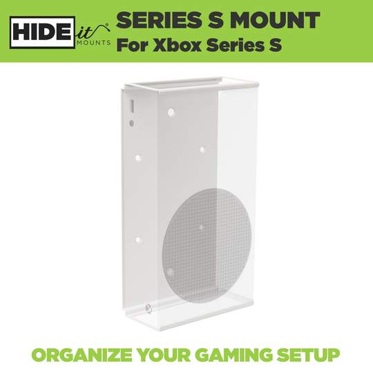 HIDEit Xbox Series S Wall Mount Bracket - White | Space-Saving Vertical or Horizontal Mount for Gaming Setup | Perfect for Bedroom, Living Room & Home Theater