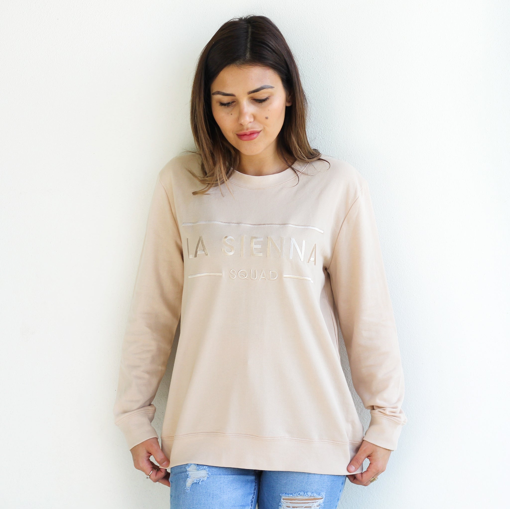 Cozy Mummy Squad Sweater in Soft Oatmeal Color - Perfect for Fall Layering, Casual Outfits & Mom Life Comfort