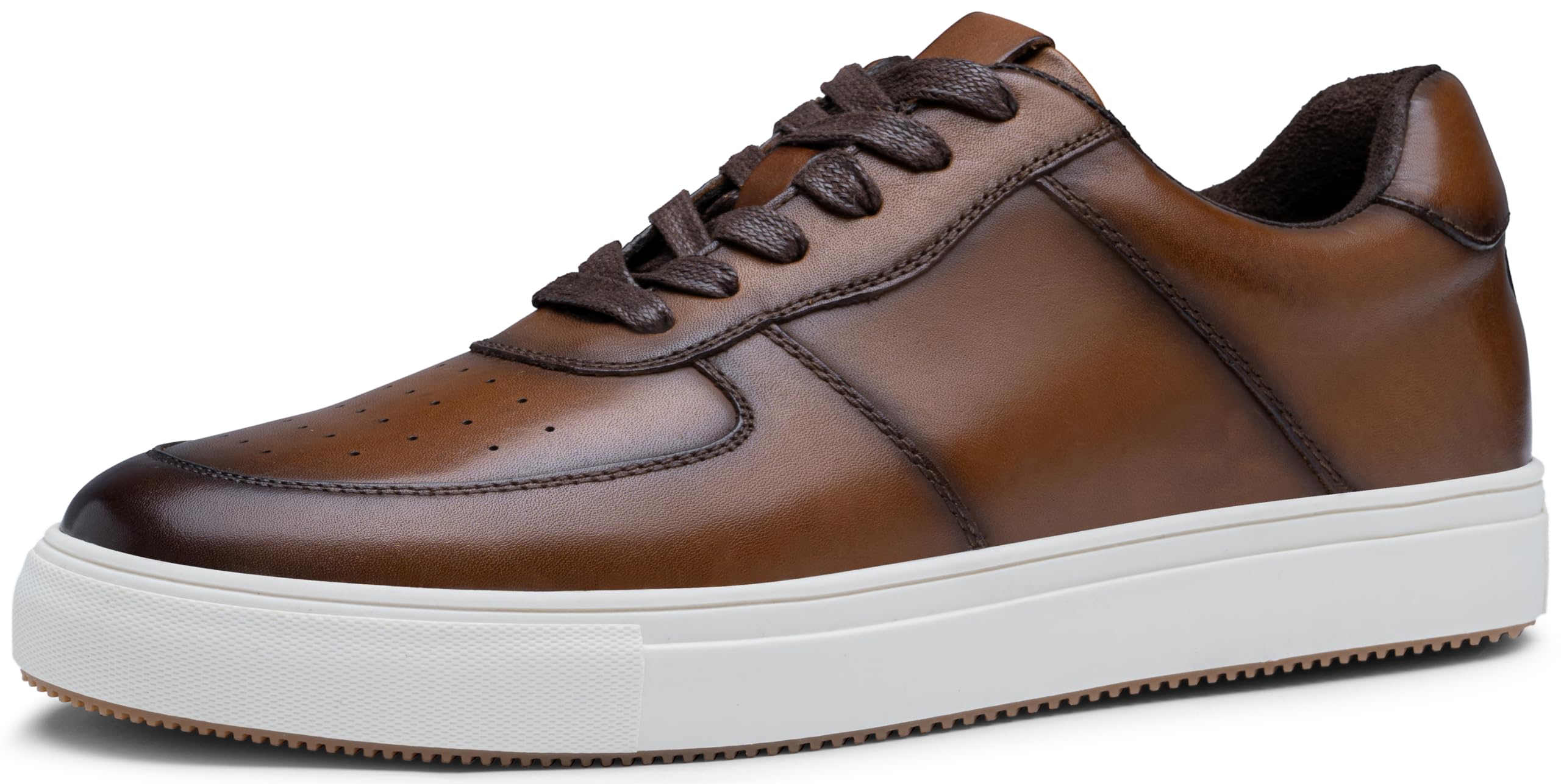 Jousen Men's Casual Leather Sneakers - Stylish Dress Oxford Shoes for Business & Everyday Wear | Comfortable & Durable for Office, Travel & Outdoor Activities
