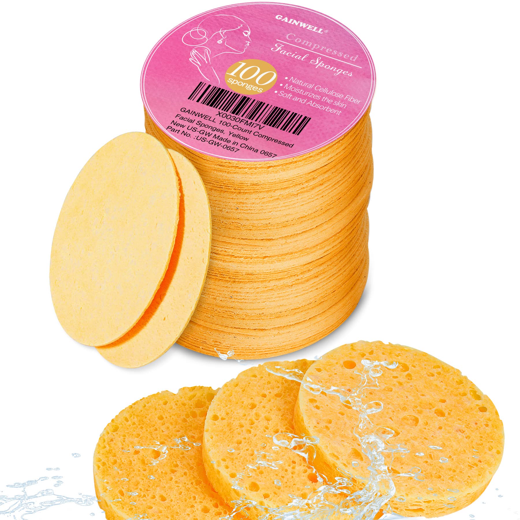 100PCS Compressed Facial Sponges for Deep Cleansing & Exfoliation | Premium Spa & Esthetician Quality | Perfect for Daily Skincare, Makeup Removal & Professional Treatments