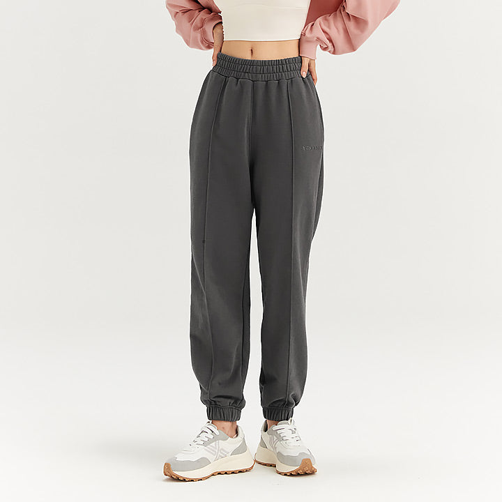 Stylish Women's Pintuck Jogger Pants - Comfortable High Waisted Lounge Pants for Yoga, Running & Casual Wear | Trendy Elastic Waist Tapered Leg Sweatpants