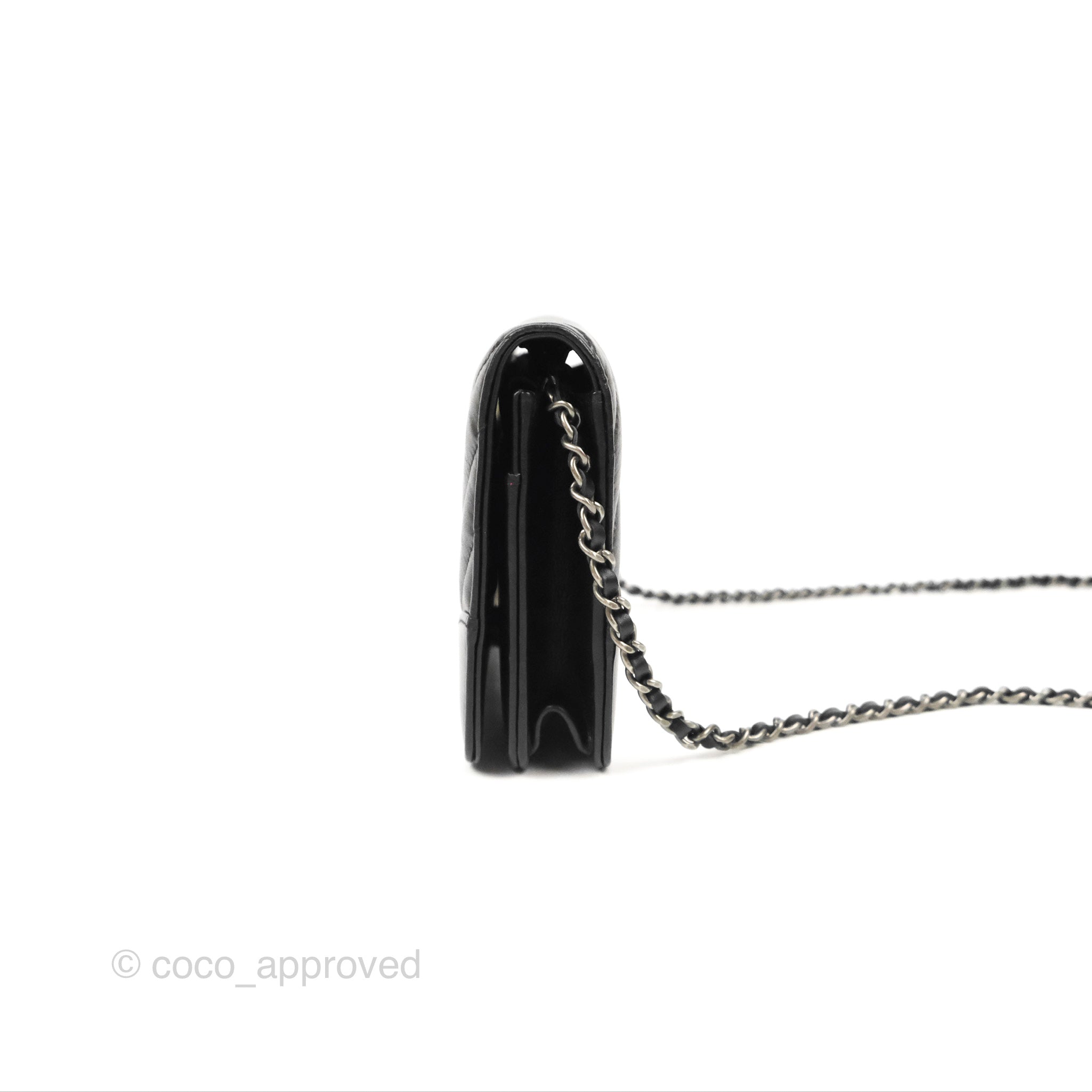 Chanel Chevron Wallet on Chain WOC Black Calfskin Gold Hardware - Luxury Crossbody Bag for Women, Perfect for Evening Events & Daily Use