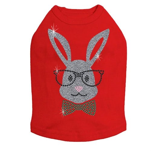 White Bunny with Glasses and Bow Tie Dog Tank Top - Cute Pet Costume for Small Dogs - Perfect for Easter, Halloween & Photo Shoots