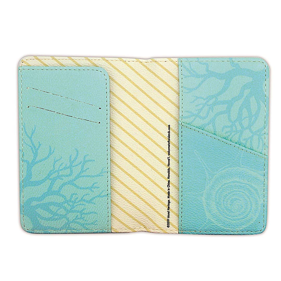 Island Heritage Hawaiian Style Passport Holder with Honu Turtle Design - Travel Wallet for Vacation, Cruise & International Trips