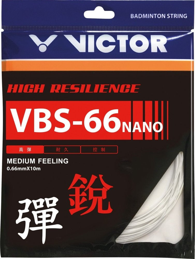 Victor VBS 66 Nano Badminton String - High Performance Badminton Racket String for Professional Players | Perfect for Competitive Matches & Training Sessions