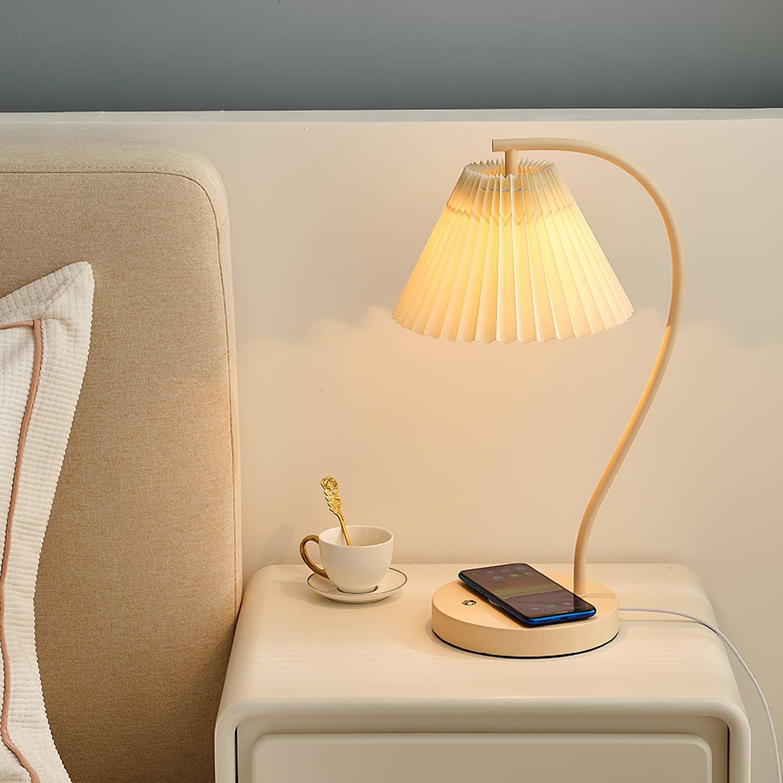 Elegant Crescini Pleated Table Lamp - Modern Home & Office Lighting - Perfect for Bedroom, Living Room, and Workspace Decor