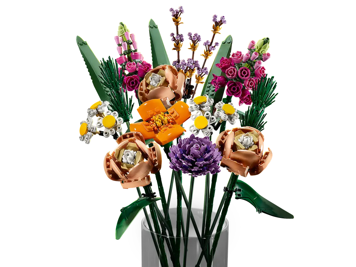 LEGO Botanical Collection Flower Bouquet Building Kit - Creative DIY Artificial Flowers for Home Decor, Gift Idea, and Relaxation - Perfect for Birthdays, Weddings, and Office Desk Decorations
