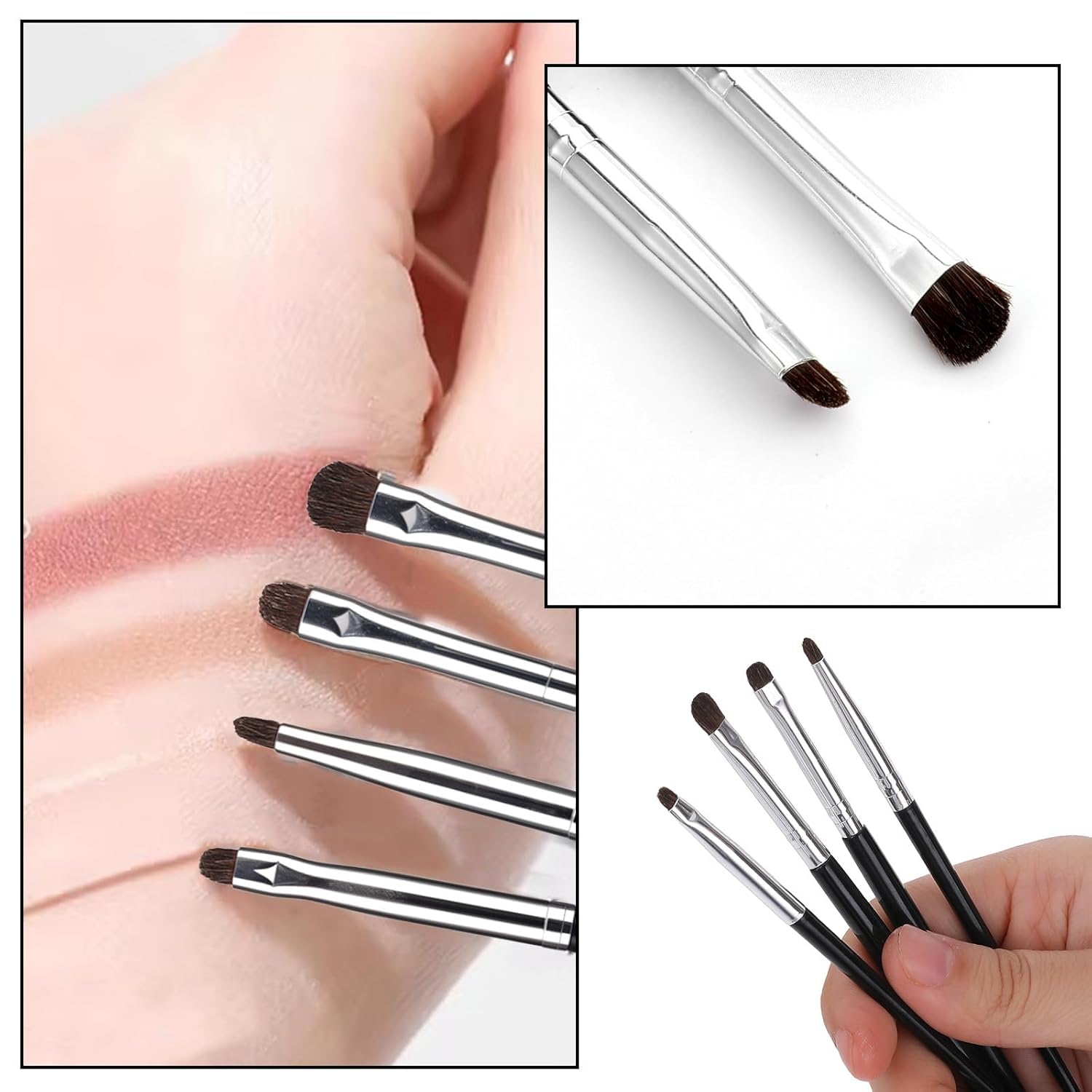 Professional MAPPERZ Eyeshadow Blending Pencil Brush Set - 4 Piece Eye Makeup Brushes for Eyeshadow, Foundation & Mascara Application | Perfect for Daily Makeup & Professional Makeup Artist Kit