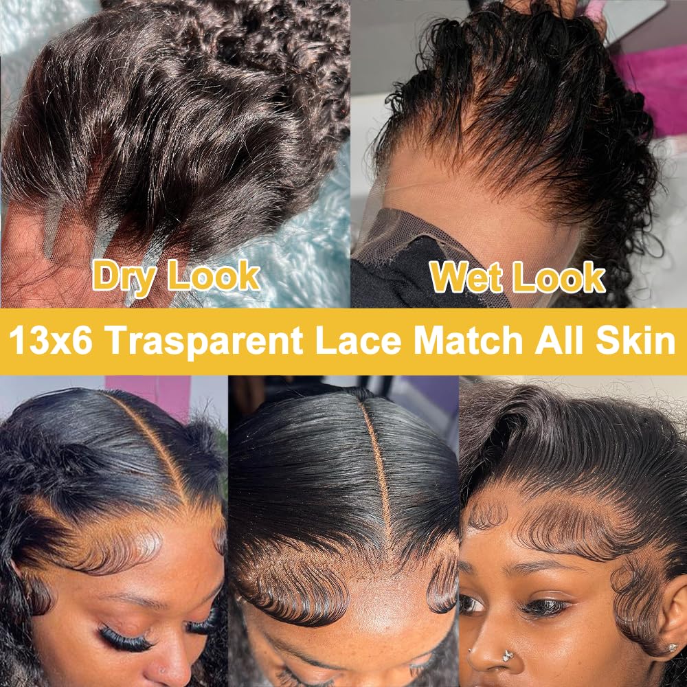30 Inch 13x6 Lace Front Human Hair Wig - 200% Density Deep Wave Curly Remy Hair - Pre Plucked Natural Hairline for Women - Perfect for Daily Wear, Parties, and Special Occasions