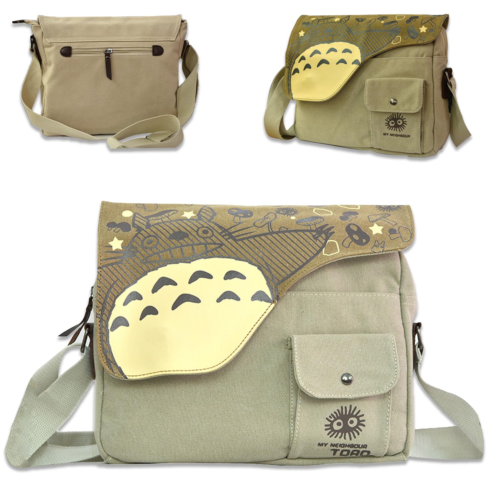 **Anime Messenger Bag for Women - Kawaii Crossbody Shoulder Bag, Cute Canvas School Bag for Casual Outings, Travel & Daily Use**