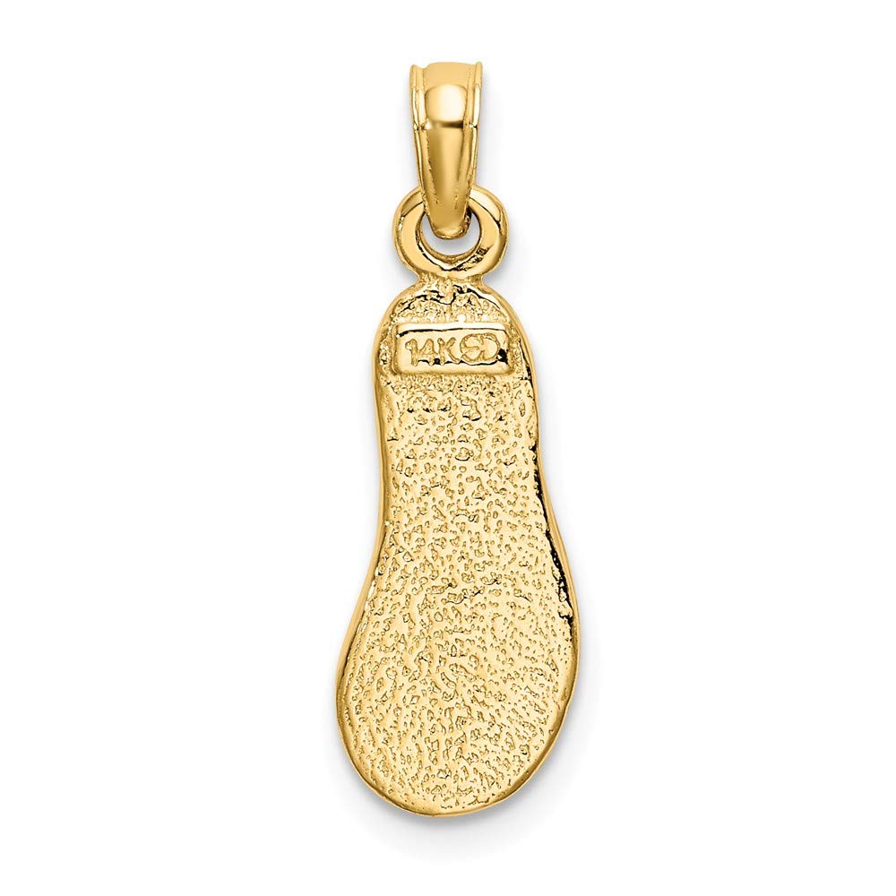 14K Yellow Gold Green Enamel Flip Flop Pendant Necklace - Perfect for Beach Vacations, Summer Outfits & Tropical Jewelry Gifts