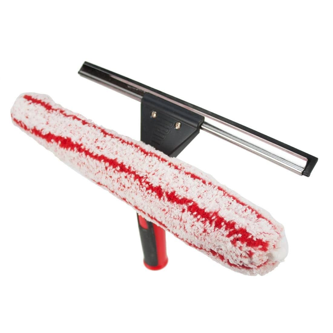 Pulex TechnoDuo 14 Inch Professional Window Cleaner Scrubber and Squeegee Combo Kit - Streak-Free Cleaning for Home, Office, and Car Windows