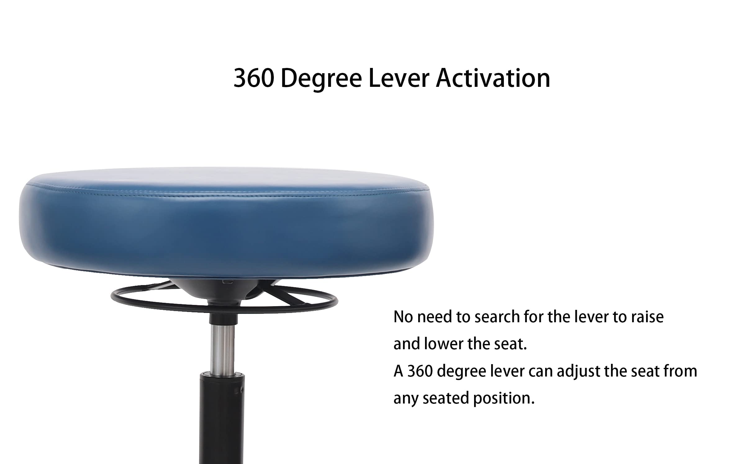 CHAIR MASTER Adjustable Height Round Stool - Ergonomic Lab & Medical Stool for Doctors, Dentists & Exam Rooms - Easy to Clean Desk Height Stool (Blue) - Perfect for Clinics, Laboratories & Medical Offices