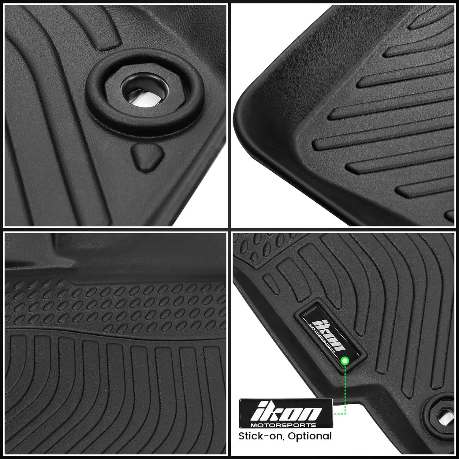 IKON 3D TPE All-Weather Floor Mats for 2016-2019 Chevrolet Cruze - Custom Fit Car Floor Liners (3-Piece Set) - Perfect for Winter Snow, Rain & Mud Protection