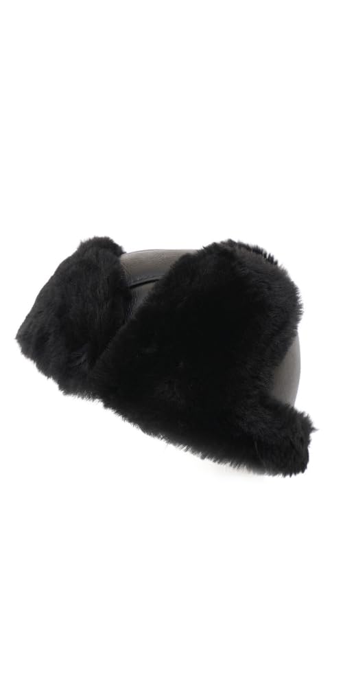Ushanka Aviator Trapper Hat for Men & Women - Genuine Sheepskin Leather Russian Winter Hat with Ear Flaps - Warm Fur Lined Soviet Style Hat for Cold Weather - Perfect for Skiing, Snowboarding & Outdoor Winter Activities 2024