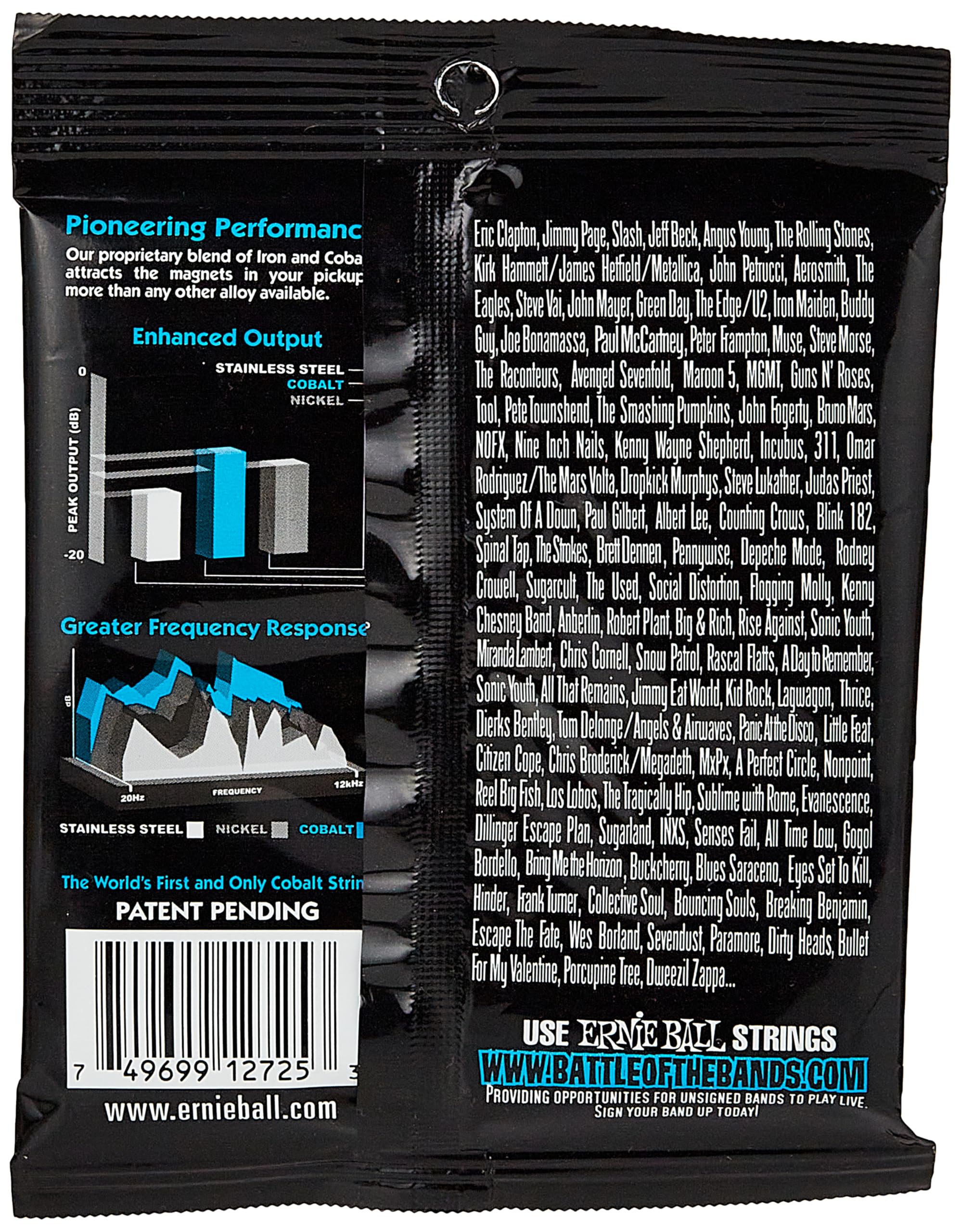 Ernie Ball Extra Slinky Cobalt Electric Guitar Strings 8-38 Gauge (P02725) - Perfect for Rock, Blues & Metal Guitarists - Studio & Stage Performance