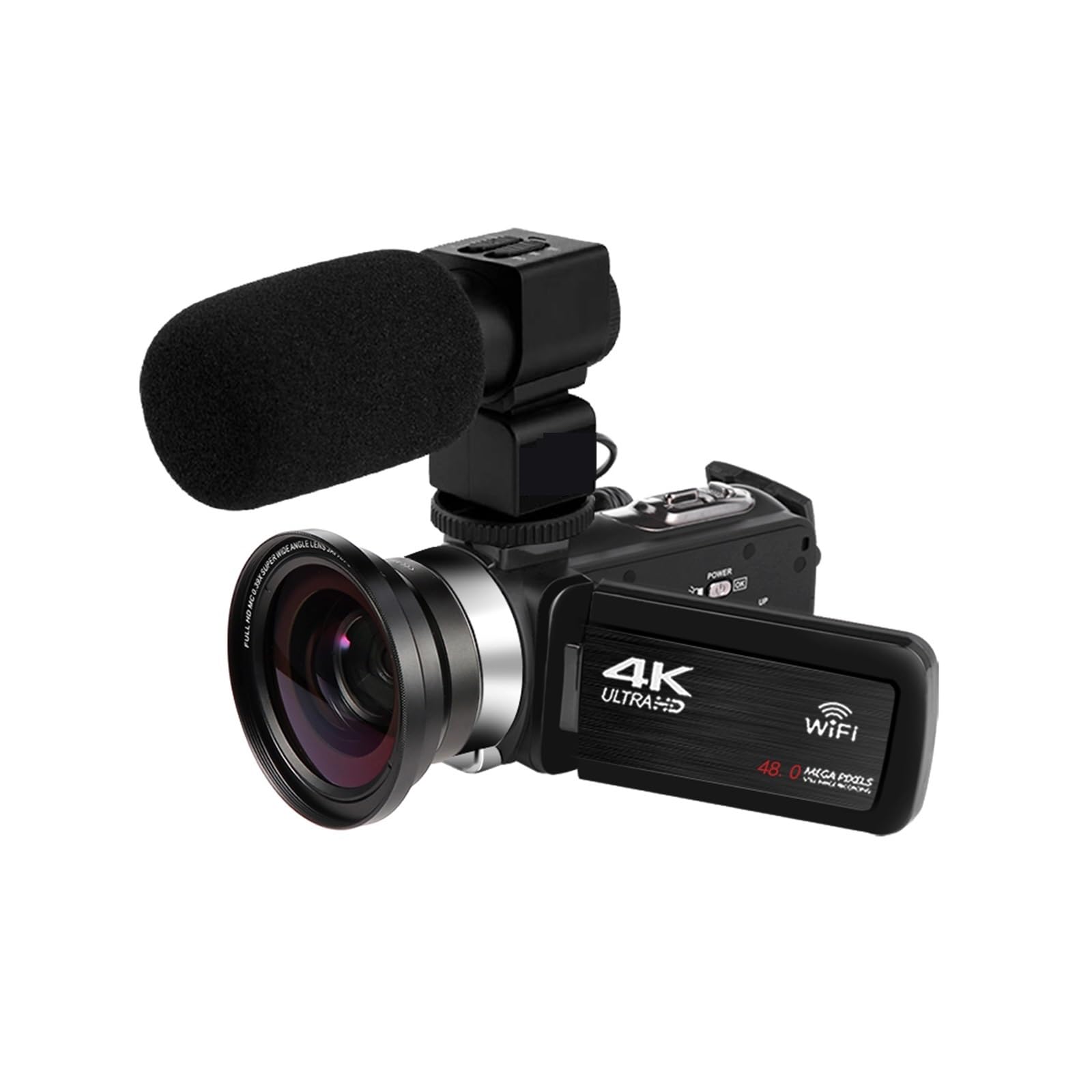 4K Vlogging Camera with WiFi - MZZYG Full HD Video Camera for Live Streaming, YouTube, TikTok & Outdoor Photography - 16X Zoom Digital Camcorder with 32GB SD Card (Grey) - Perfect for Travel Vlogging, Home Recording & Social Media Content Creation