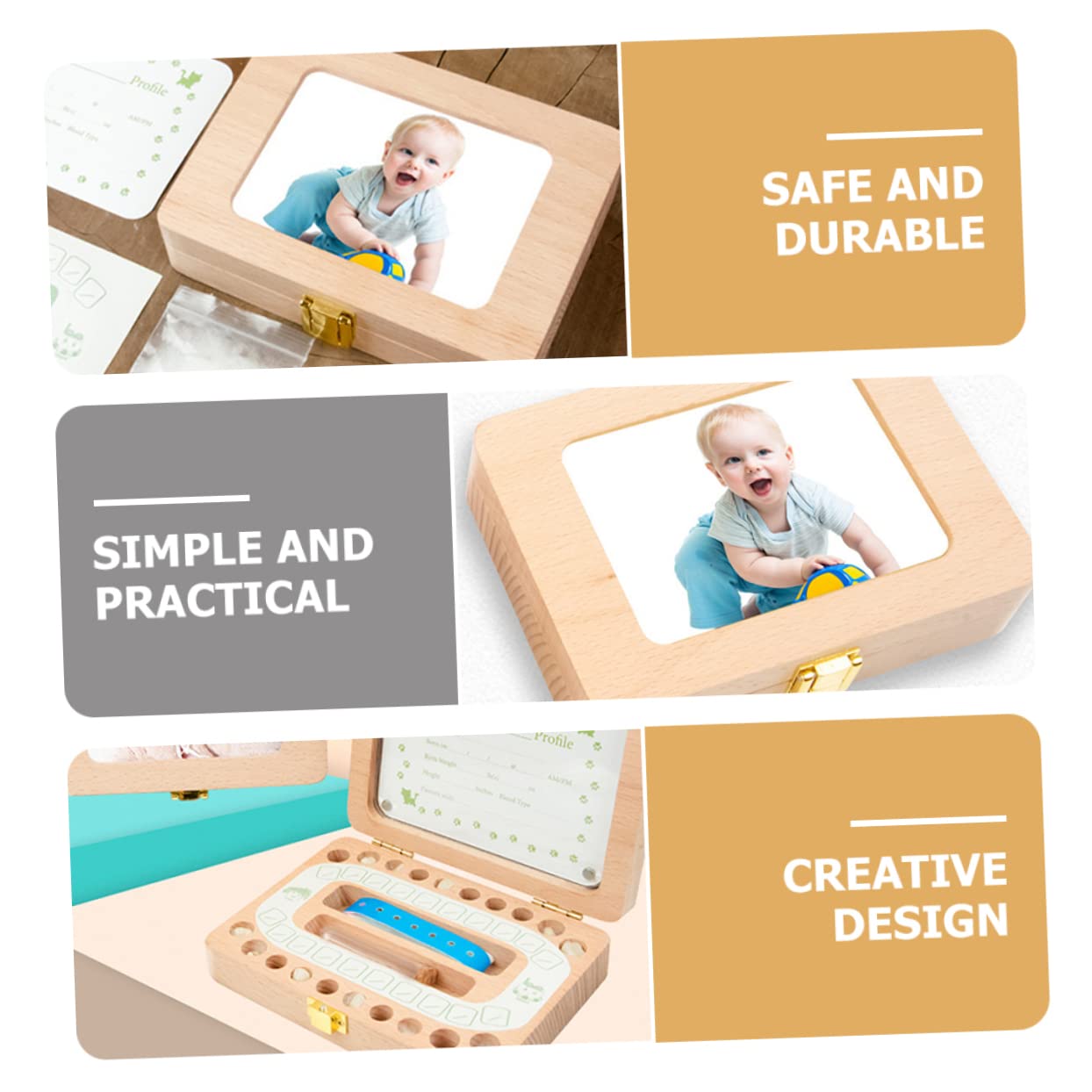 ULDIGI Wooden Tooth Fairy Box - Kids Tooth Storage Holder for Lost Teeth, Keepsake Organizer for Baby Teeth Collection - Perfect for Tooth Fairy Gifts & Childhood Memories