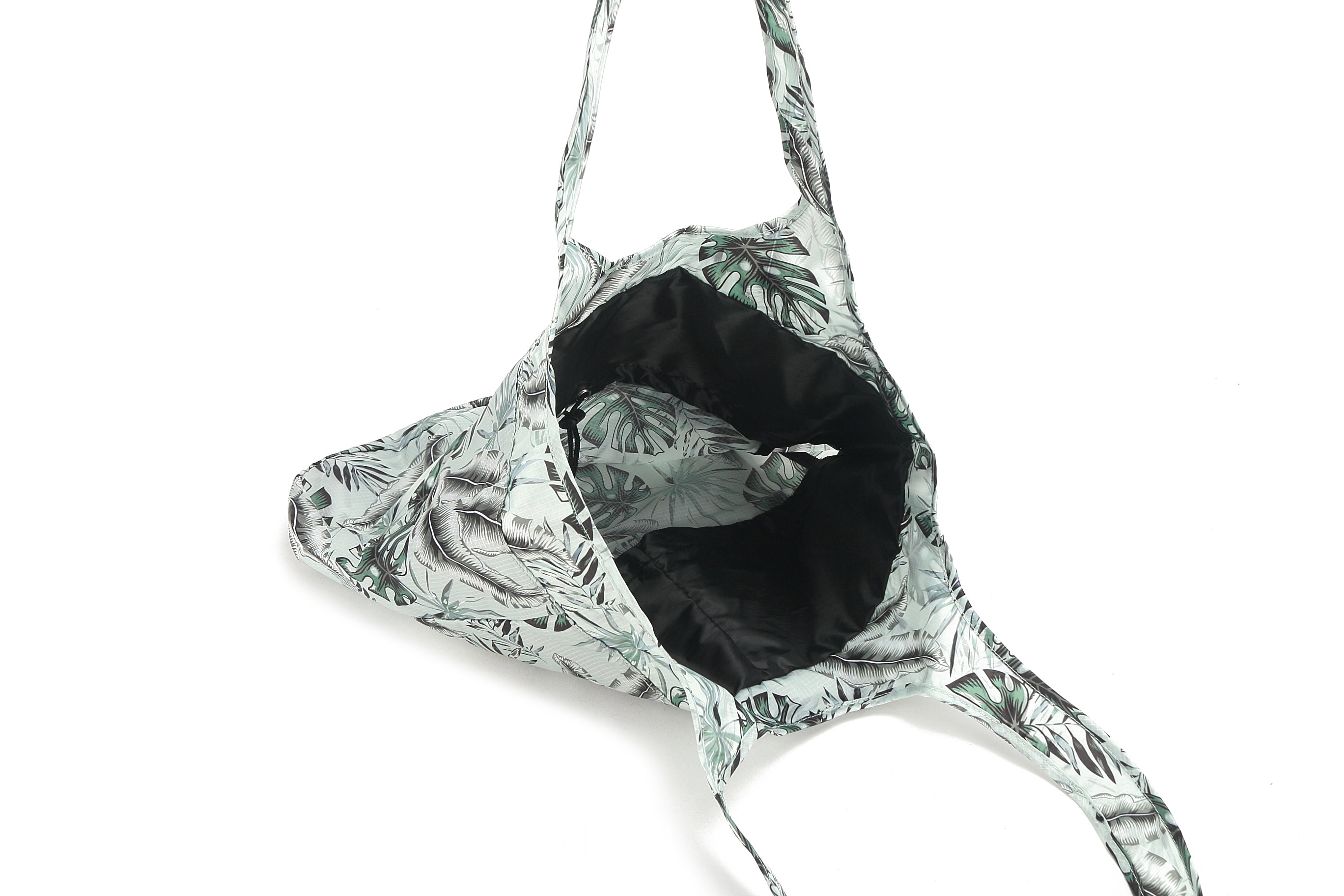 Foldable Tote Bag with Jacqueline Monstera Print in Teal - Perfect for Grocery Shopping, Beach Trips & Travel Accessories
