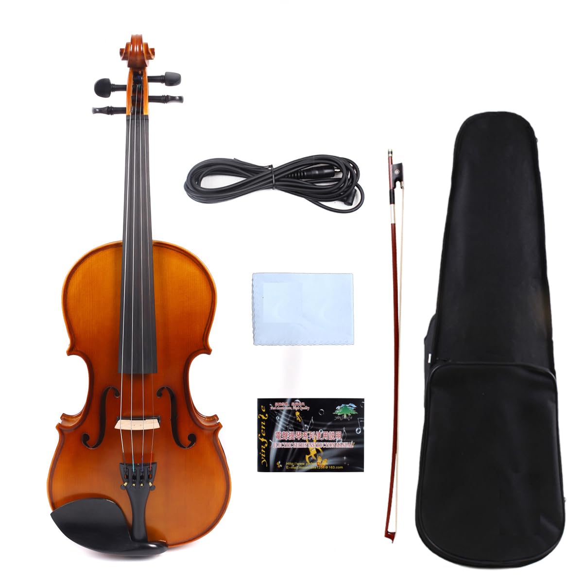 **4 String Acoustic Electric Viola - 16 Inch Solid Maple & Spruce Handmade with Ebony Fittings - Natural Finish | Perfect for Performances, Practice & Studio Recording**