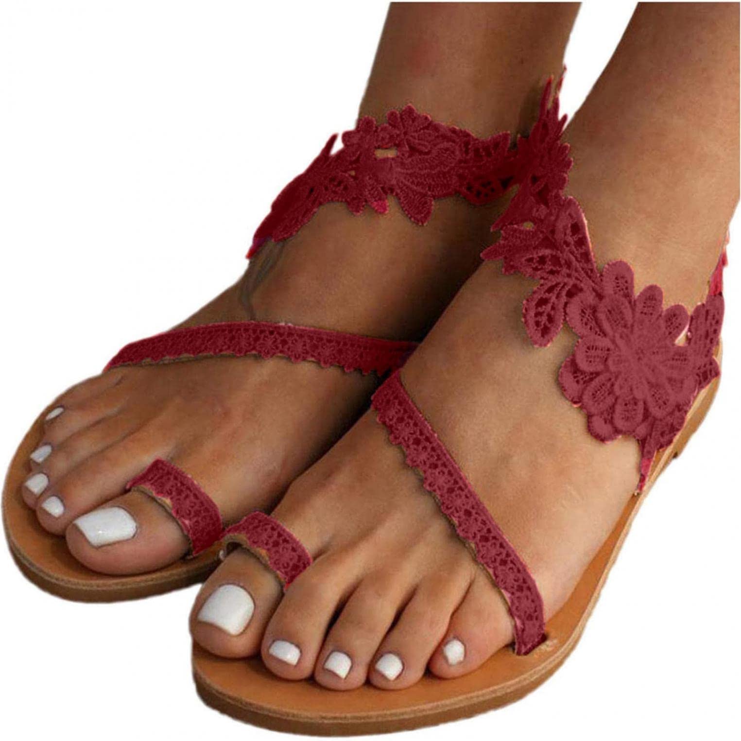 SEAOPEN Women's Comfortable Flip Flops with Arch Support - Strappy Summer Sandals for Walking, Beach, Pool & Outdoor Activities