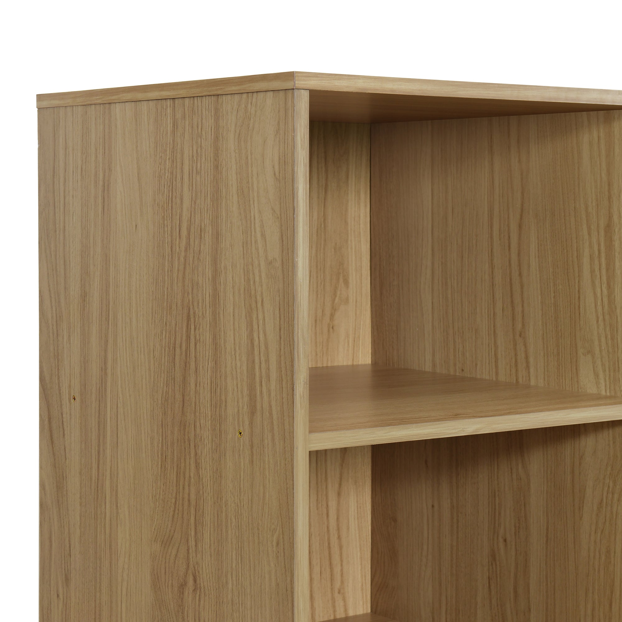 Natural Wooden Doorless Wardrobe with Shelves & 3 Drawers - Bedroom Closet Storage Organizer for Clothes, Shoes & Accessories | Perfect for Small Spaces & Modern Home Decor