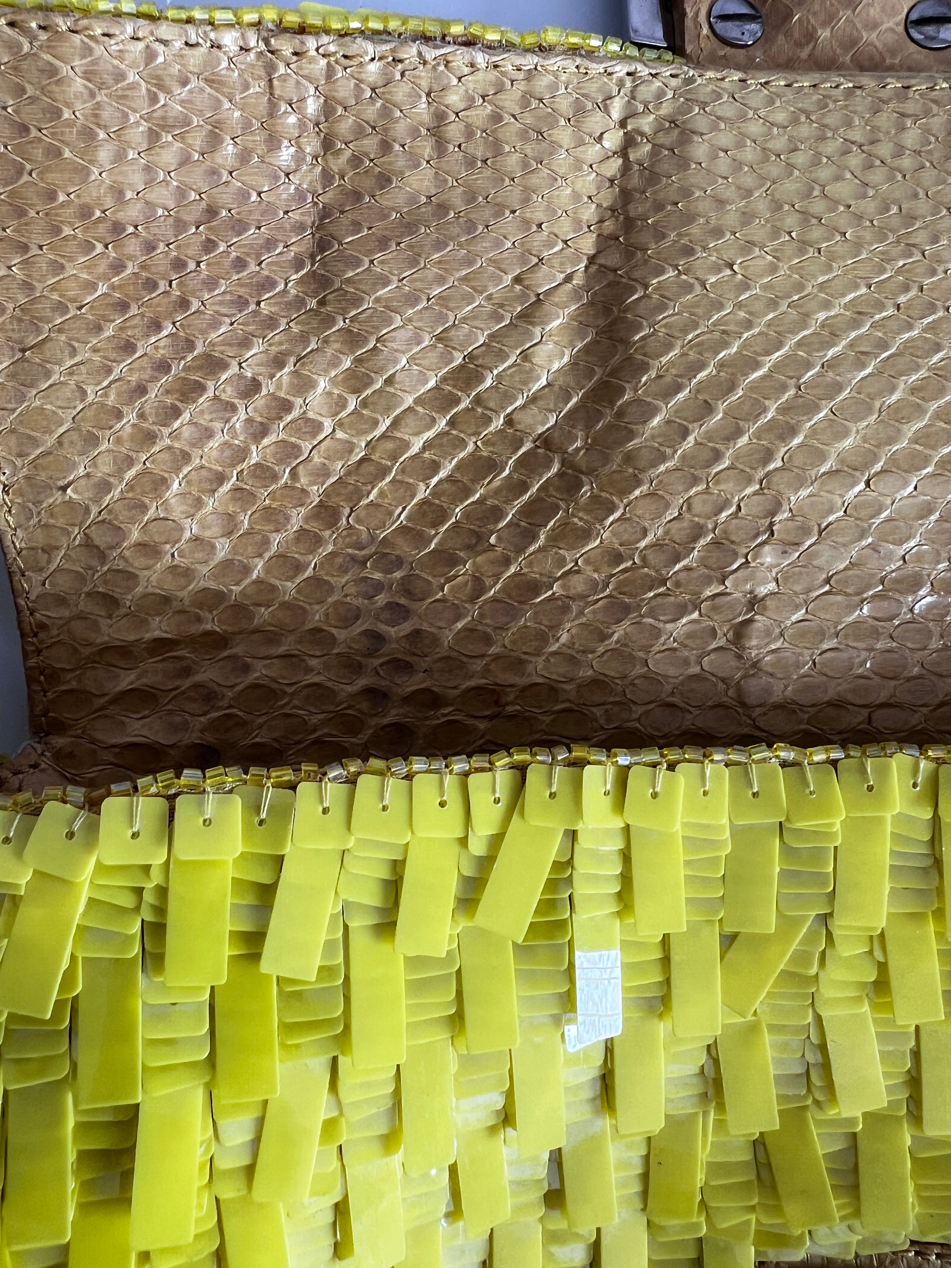 Vintage Fendi Lemon Sequin Baguette Bag - Luxury Designer Shoulder Purse for Women, Perfect for Parties, Weddings & Special Occasions